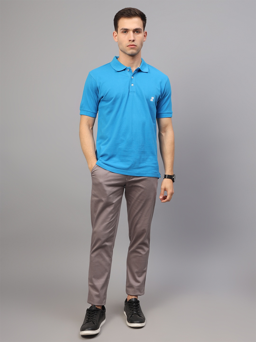 

SUMISO Polo Collar Organic Cotton T-shirt, Blue