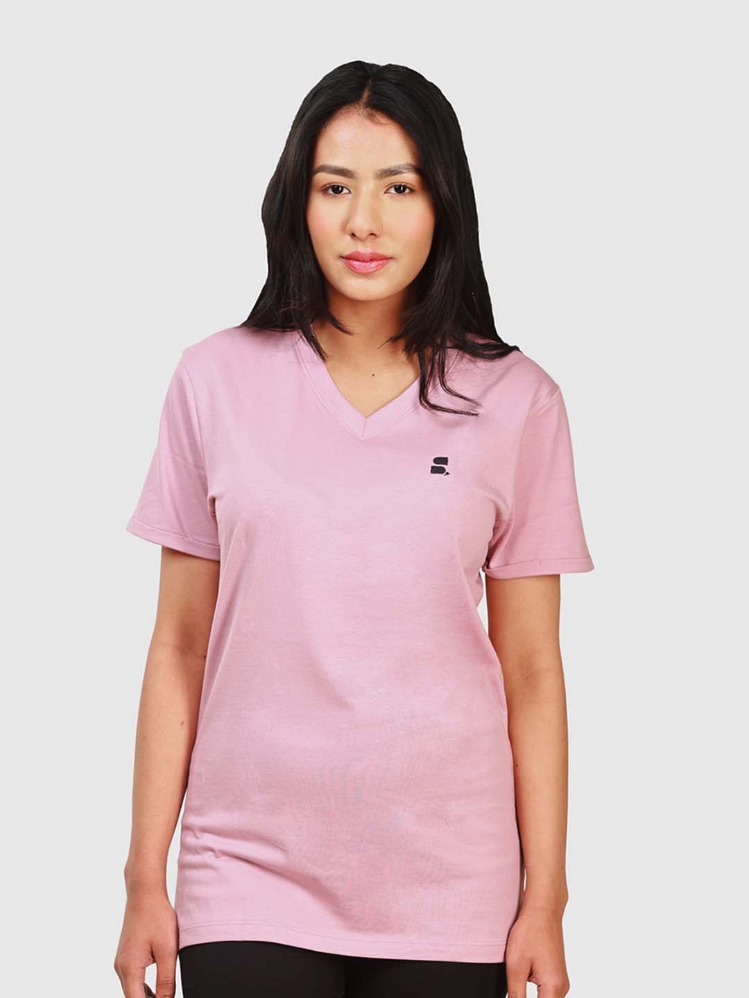 

SUMISO V-Neck Short Sleeves Cotton T-shirt, Lavender