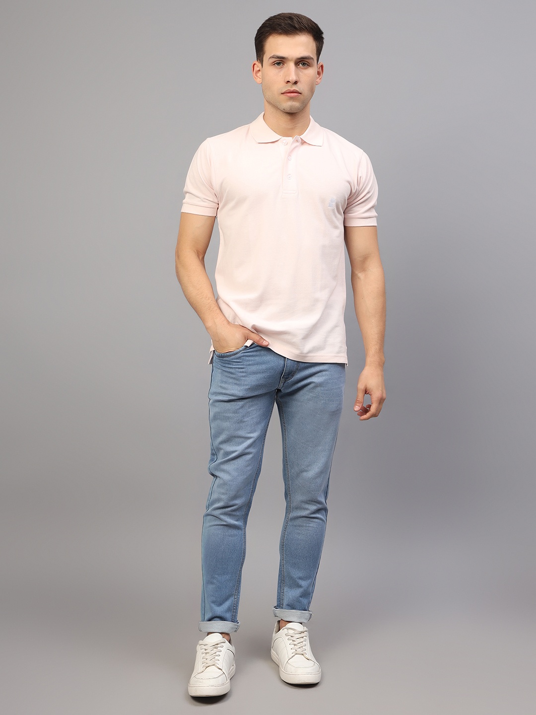 

SUMISO Polo Collar Organic Cotton T-shirt, Pink