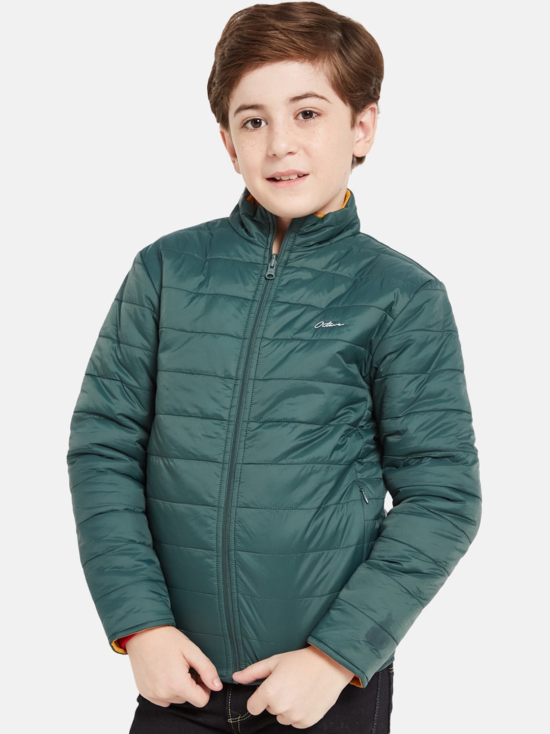 

Octave Boys Mock Collar Puffer Jacket, Green