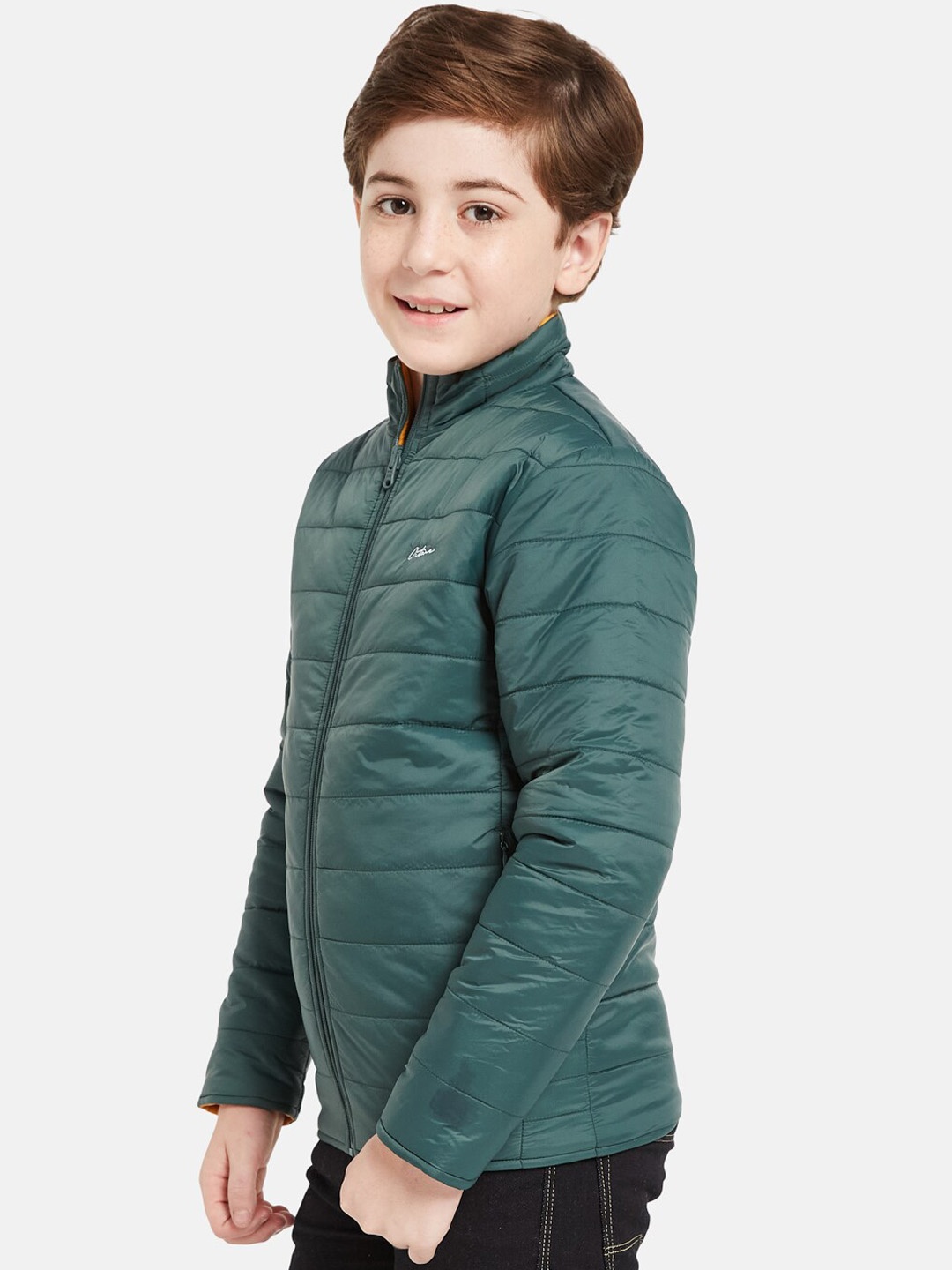 

Octave Boys Stand Collar Puffer Jacket, Green