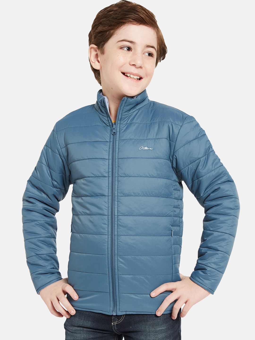 

Octave Boys Stand Collar Puffer Jacket, Blue