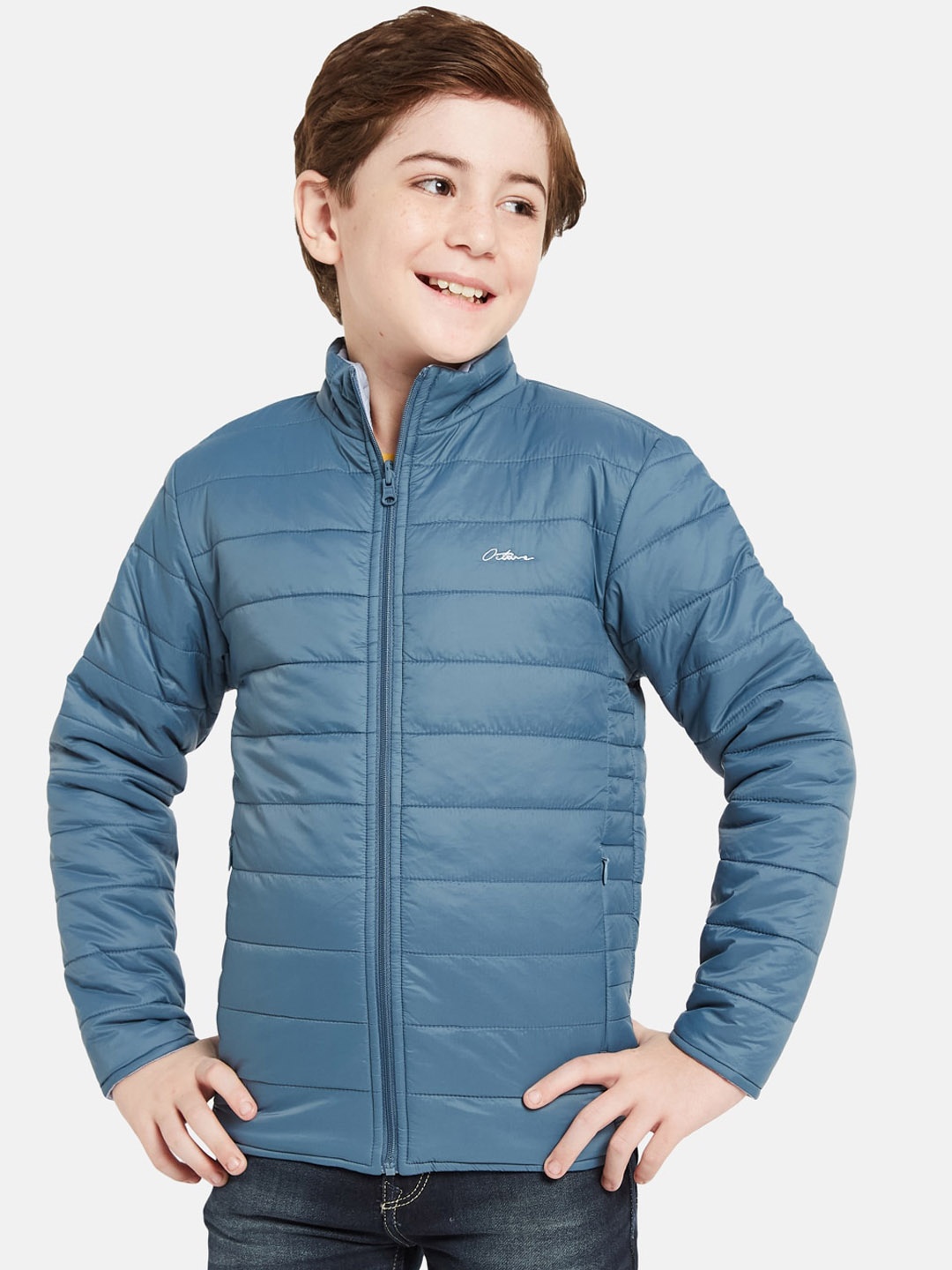 

Octave Boys Stand Collar Puffer Jacket, Blue