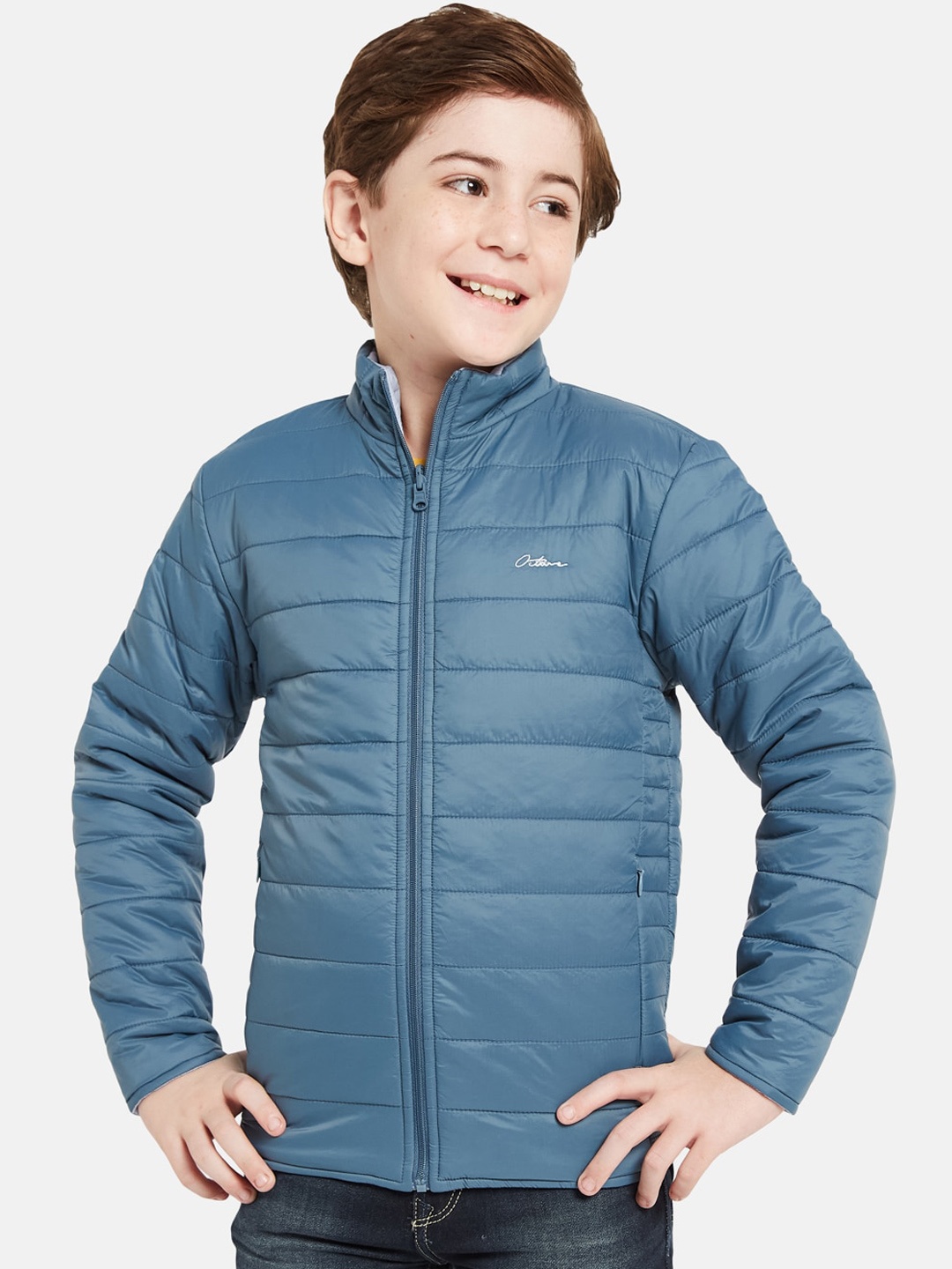 

Octave Boys Stand Collar Puffer Jacket, Blue