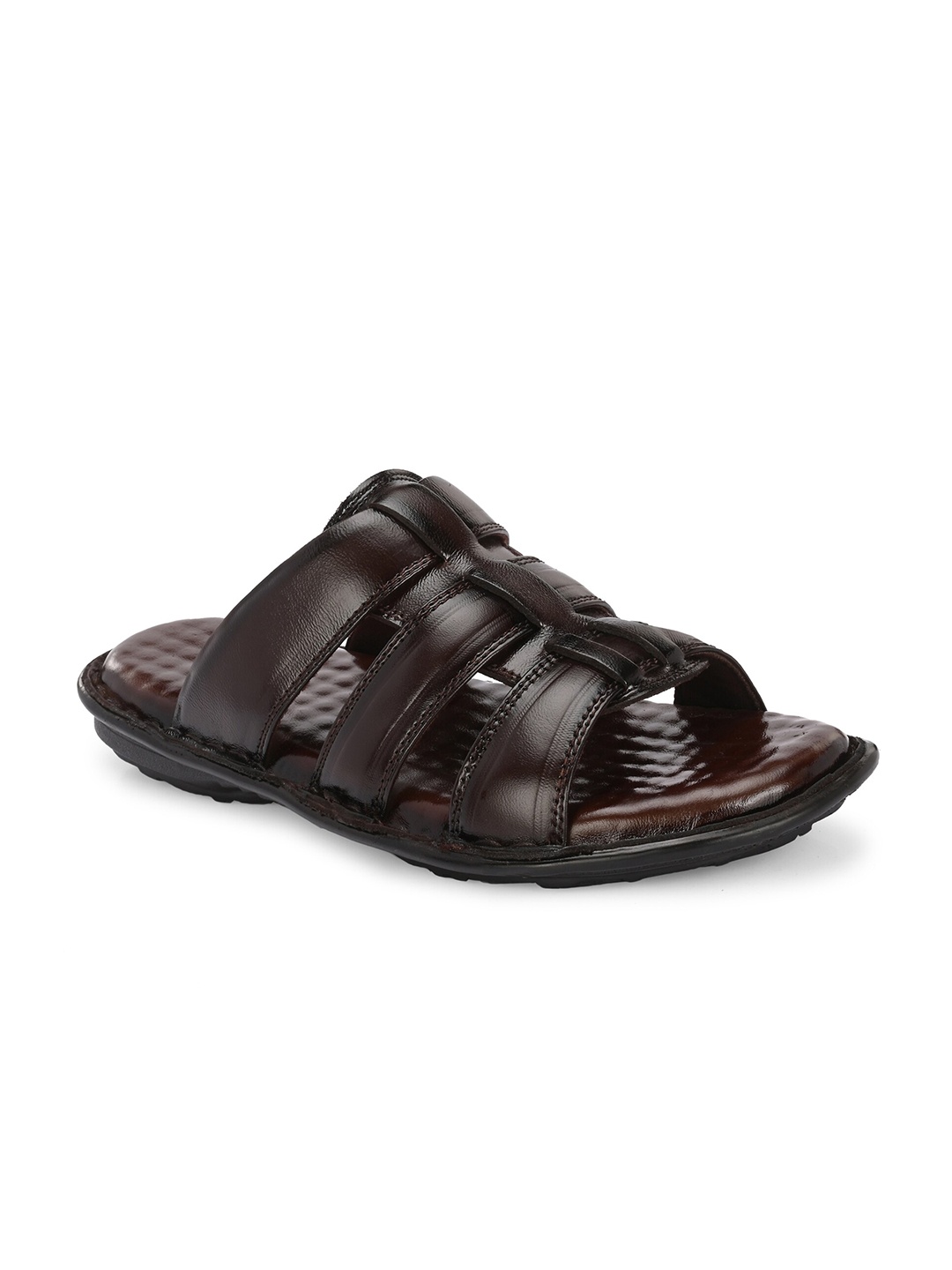 

Azzaro Black Men Leather Comfort Sandals, Brown