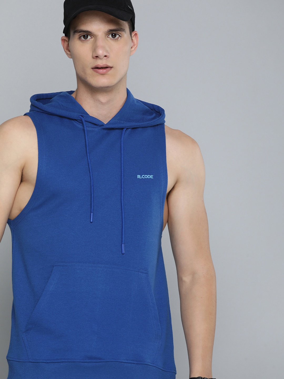 

R.Code by The Roadster Life Co. Men Hooded Sweatshirt, Blue