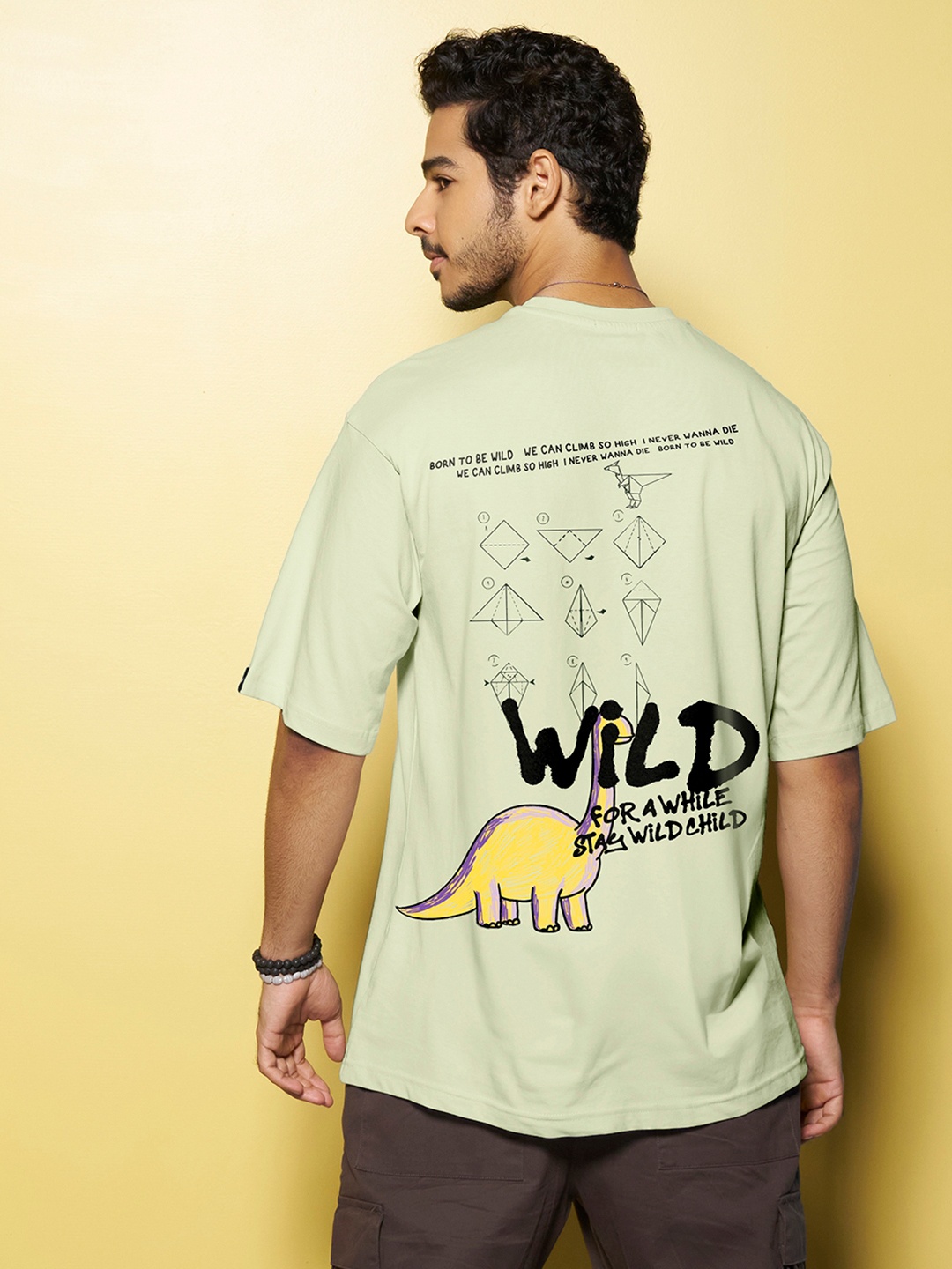 Bewakoof Wild Graphic Printed Oversized T-shirt, Green