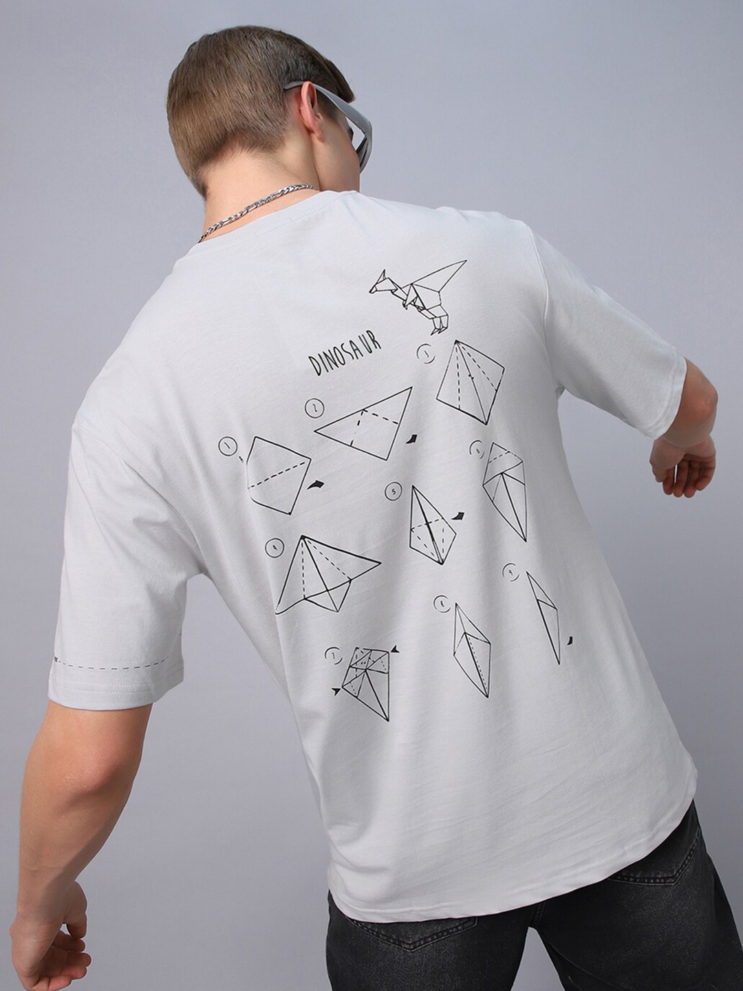 

Bewakoof Orig Graphic Printed Cotton Oversized T-shirt, Grey