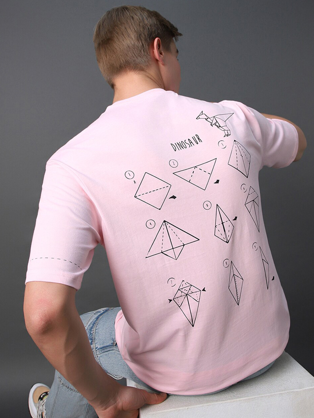 

Bewakoof Graphic Printed Oversized Cotton T-shirt, Pink