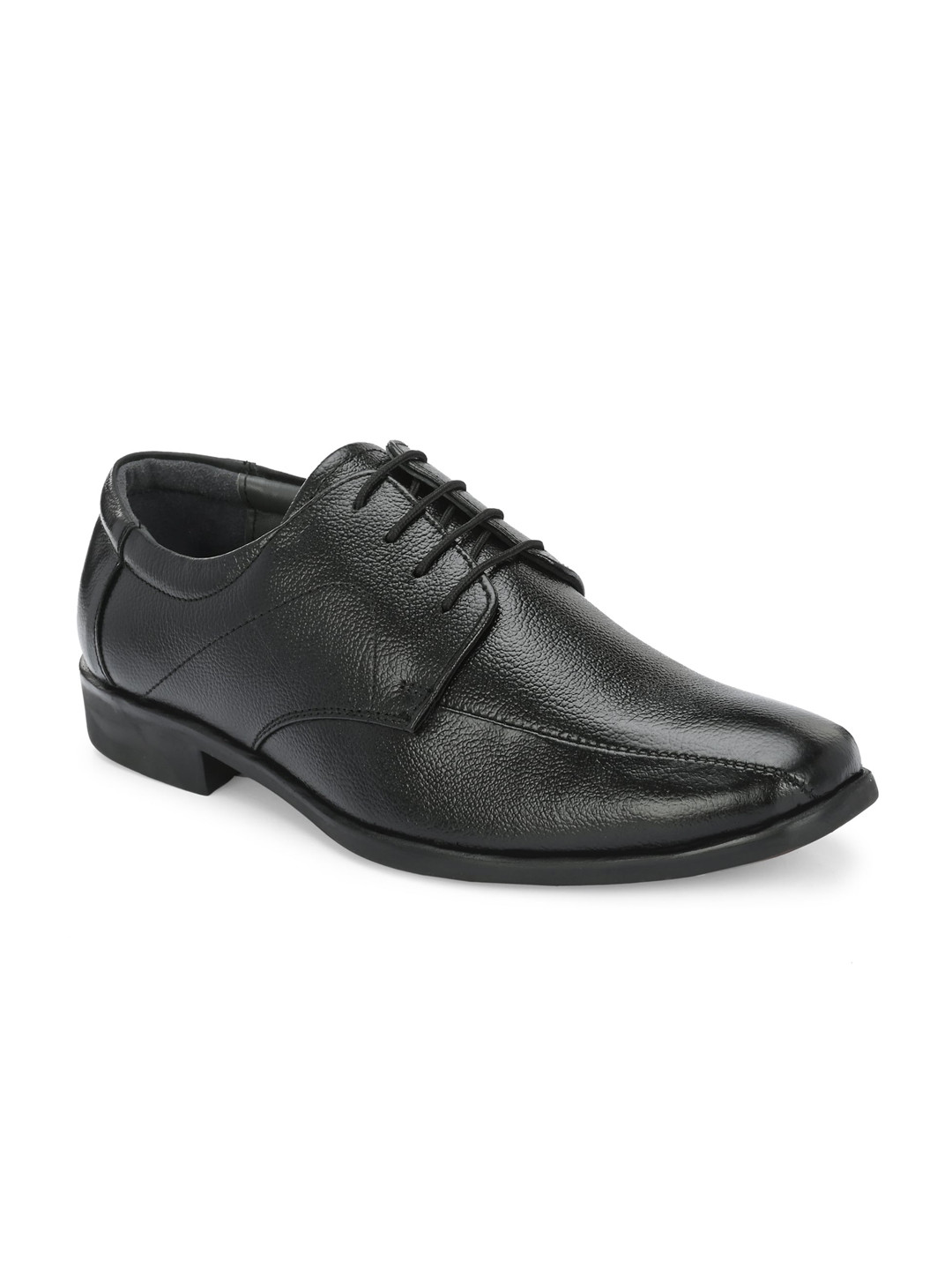 

Azzaro Black Men Leather Formal Derbys