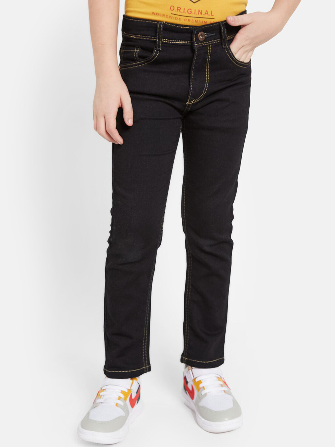 

Octave Boys Clean Look Cotton Stretchable Jeans, Black