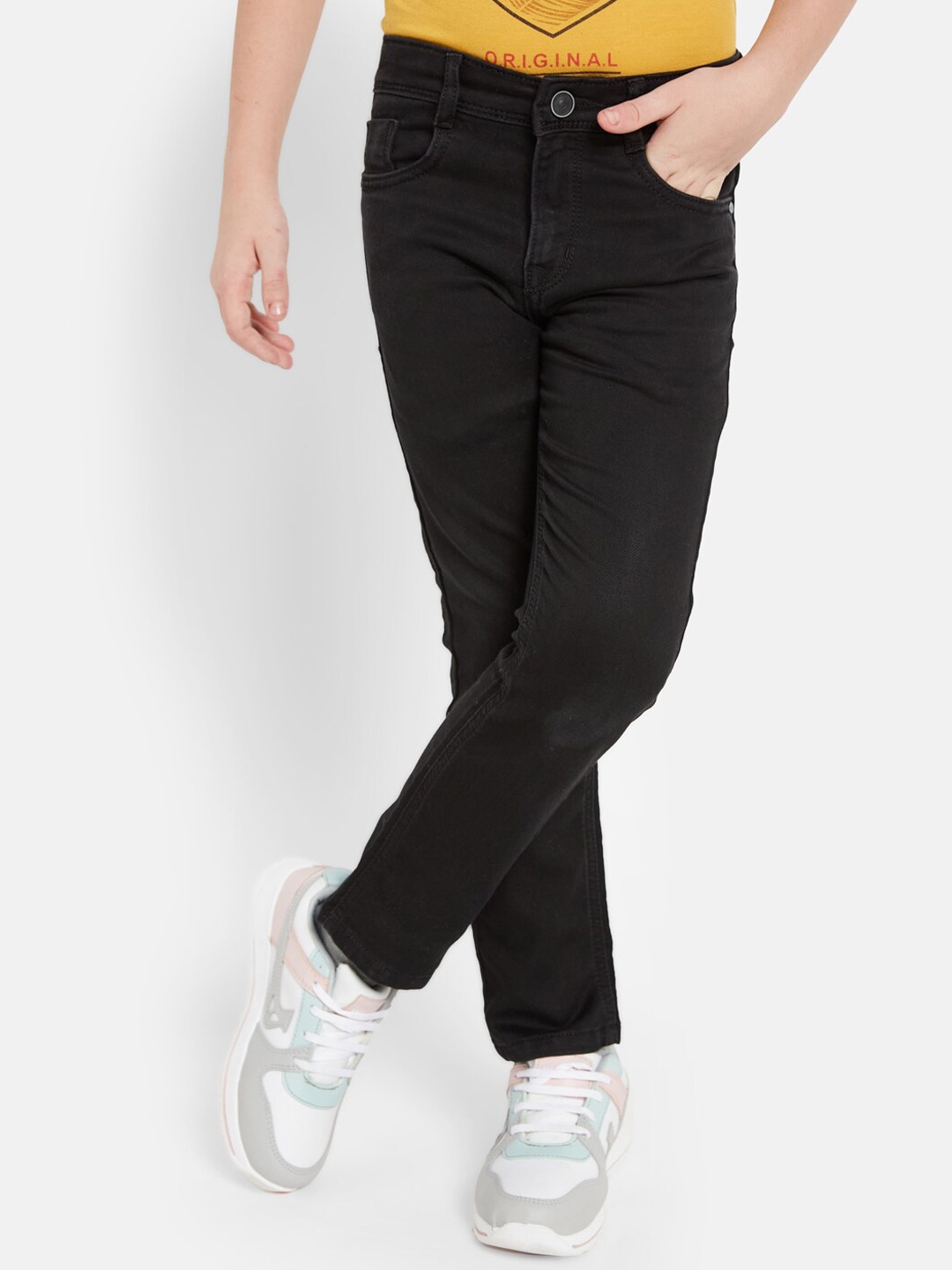 

Octave Boys Clean Look Cotton Stretchable Jeans, Black