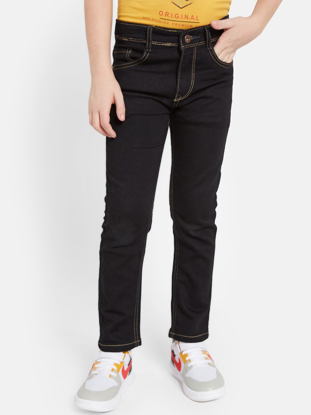 

Octave Boys Clean Look Stretchable Cotton Jeans, Black