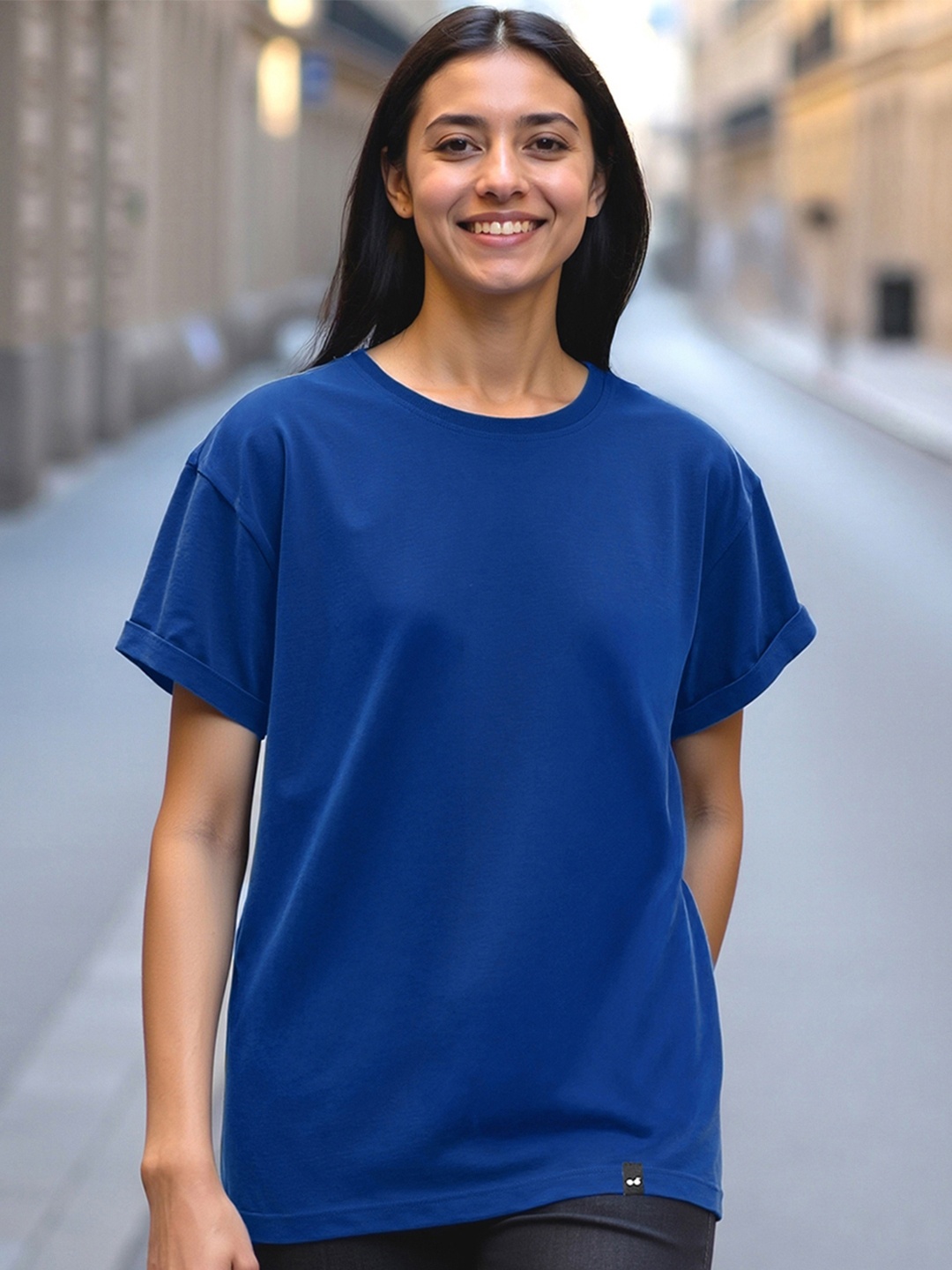

Bewakoof Round Neck Relaxed Fit Cotton T-shirt, Blue