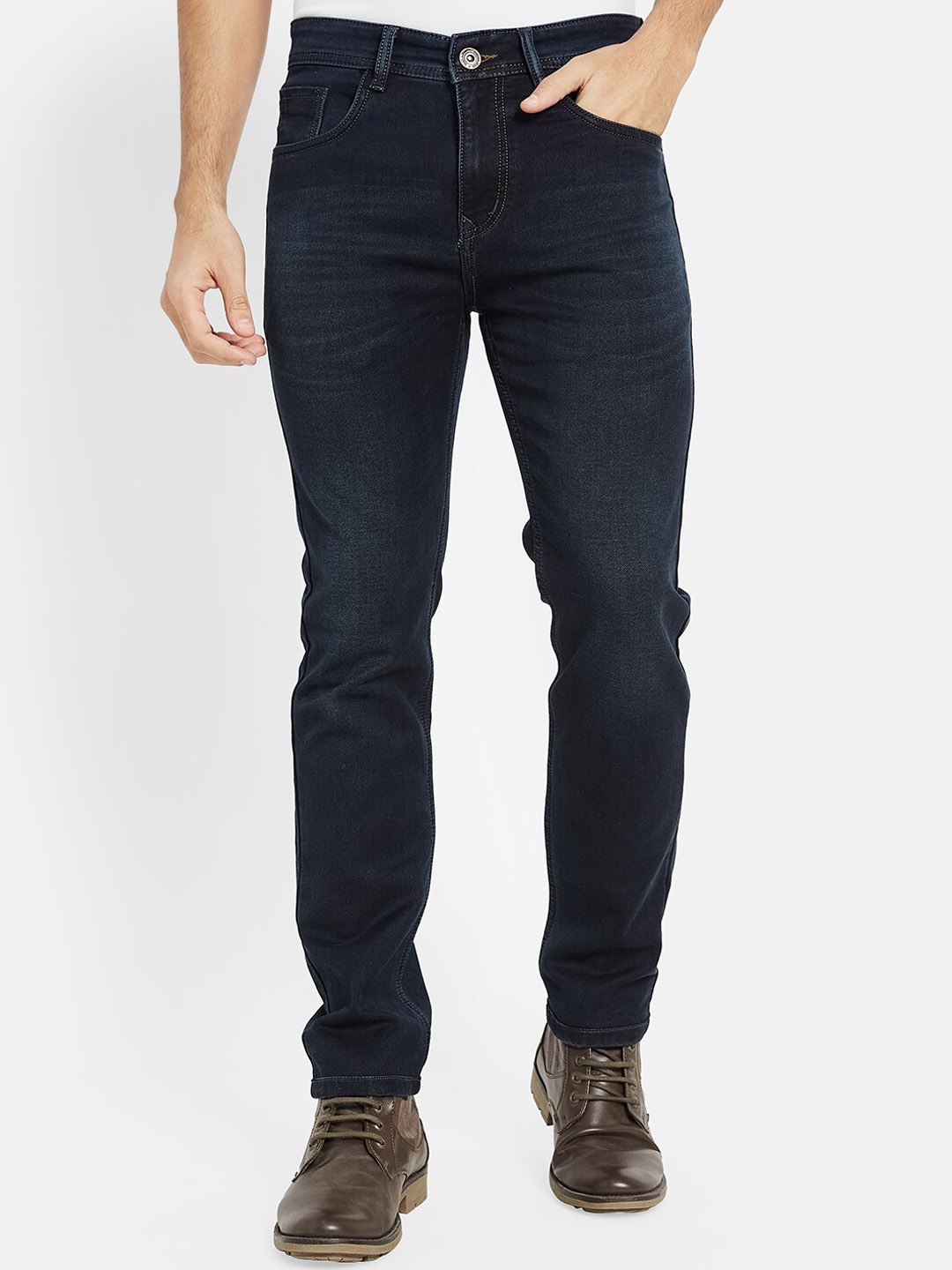

Octave Men Clean Look Cotton Jeans, Navy blue