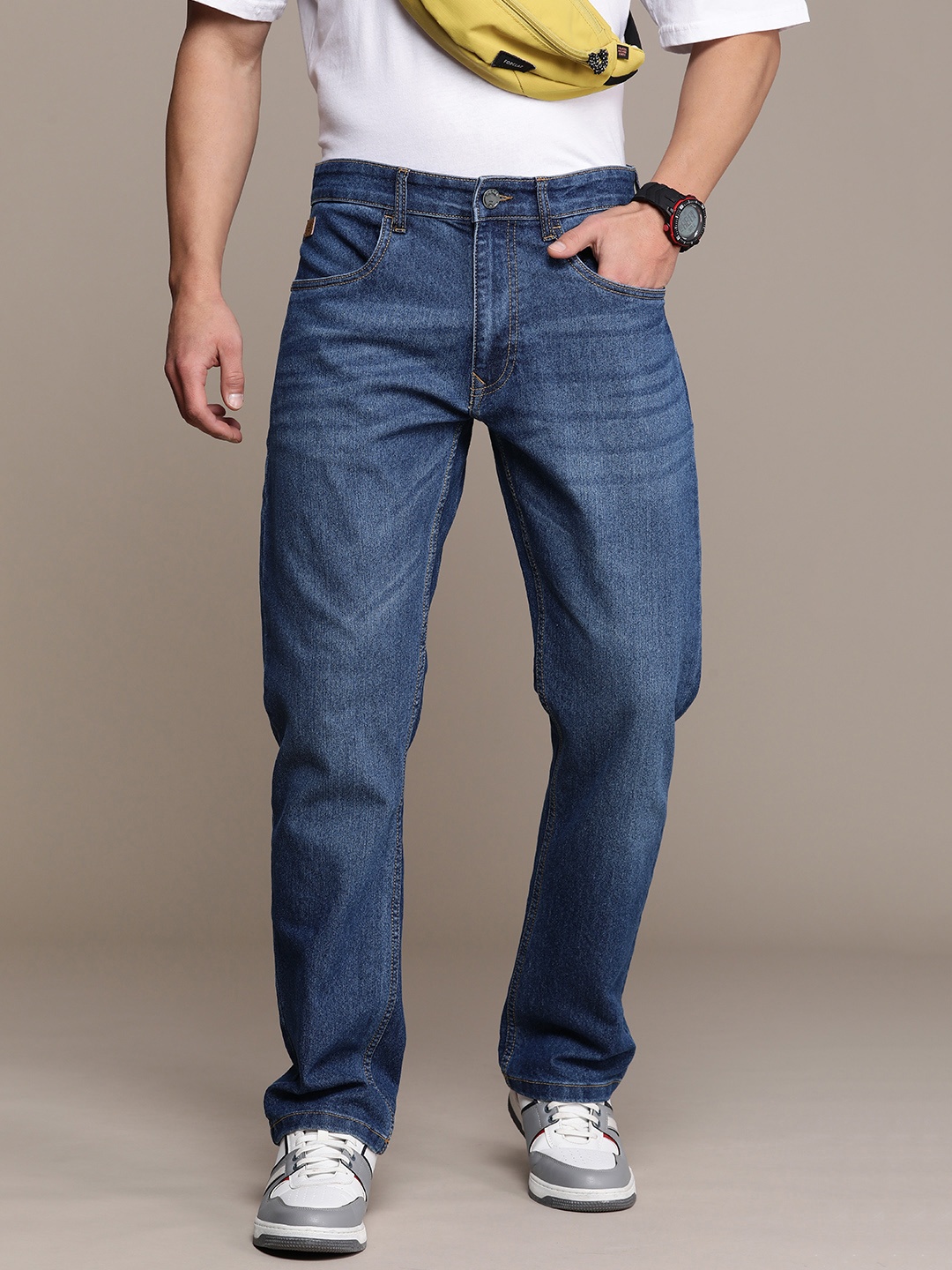 

WROGN Men Stretchable Jeans, Navy blue