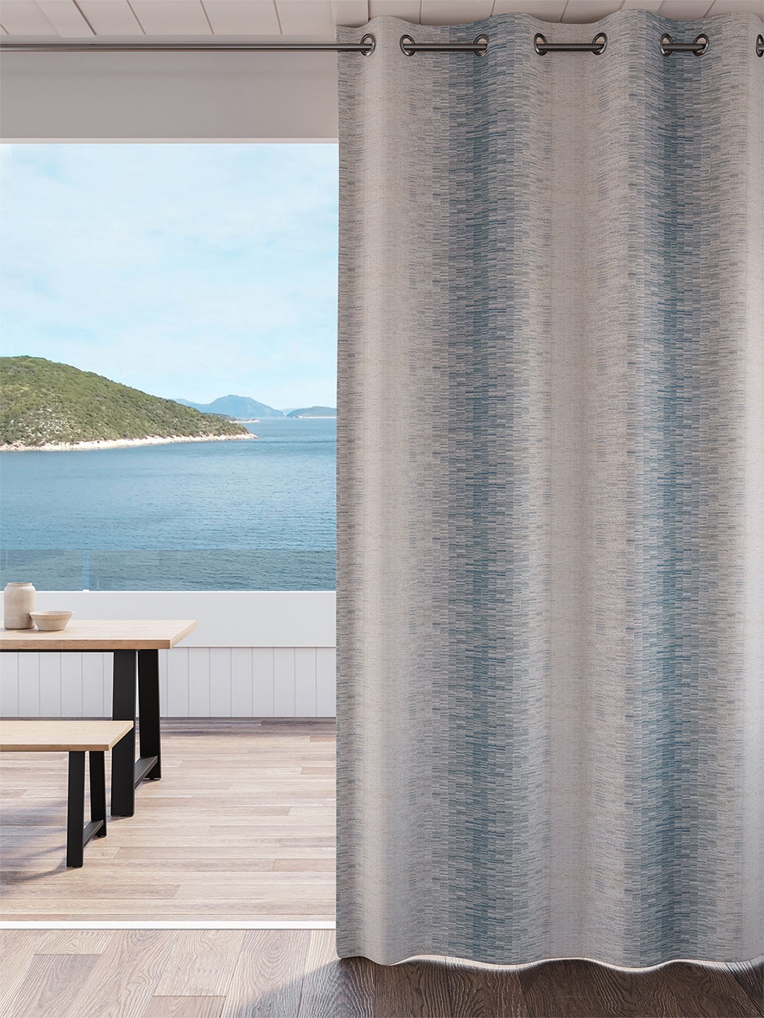 

DDecor Grey Abstract Room Darkening Door Curtain