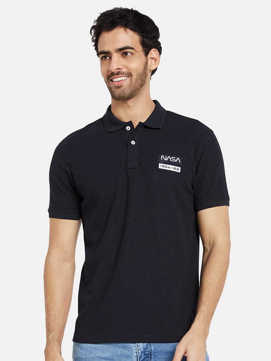 

Octave Polo Collar Short Sleeves Cotton T-shirt, Navy blue