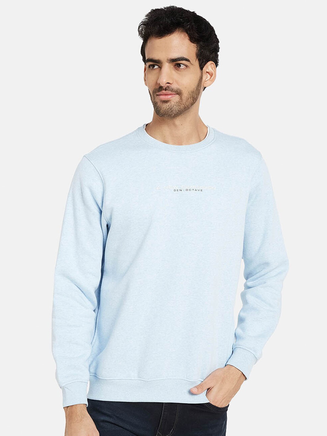 

Octave Round Neck Fleece Pullover, Blue
