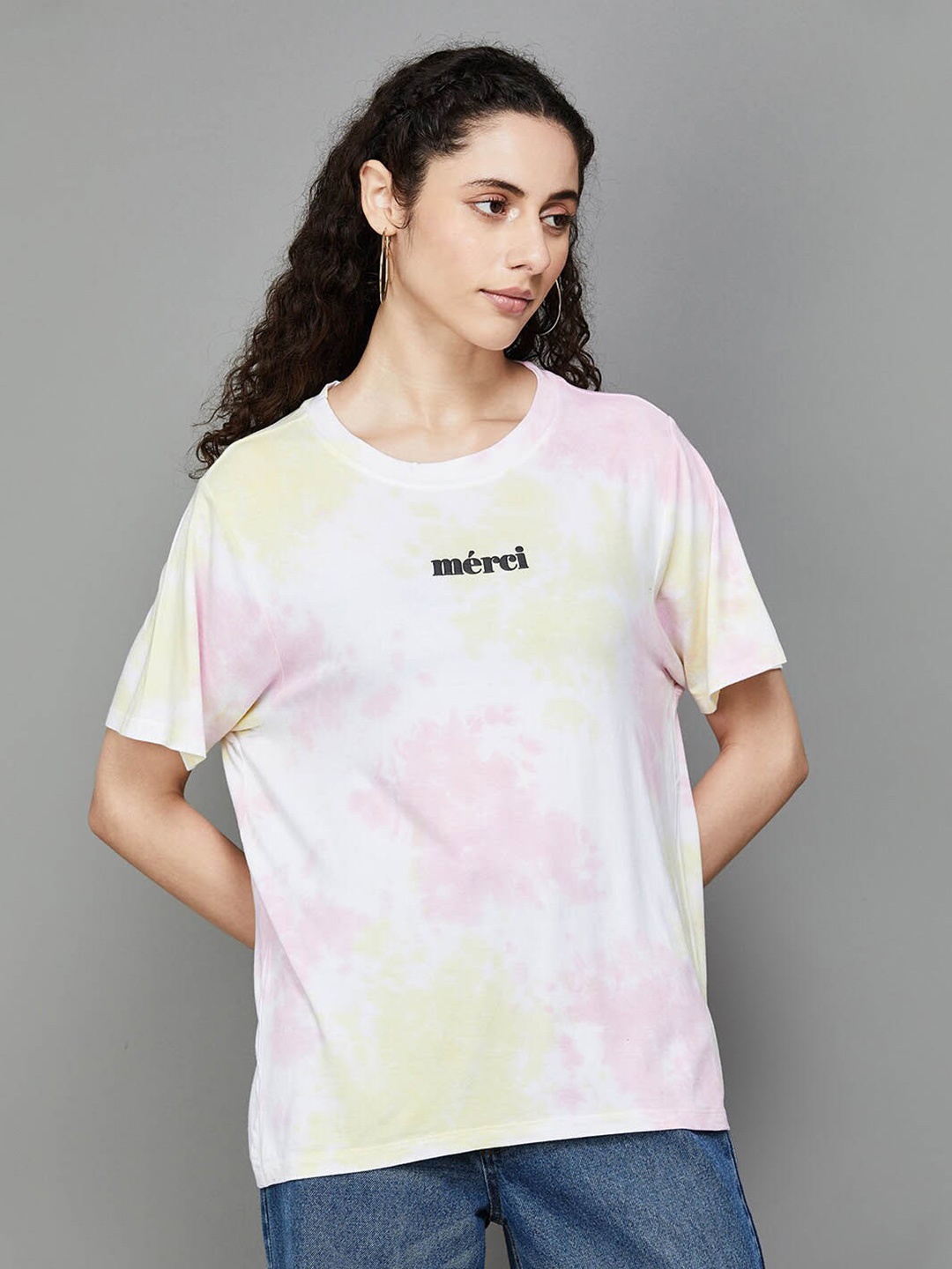 Ginger by Lifestyle Typography Printed T-shirt, Pink