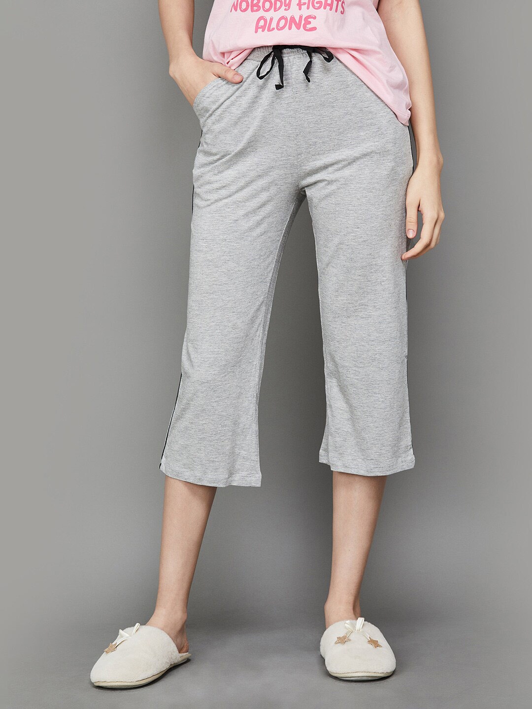 

Ginger by Lifestyle Women Pure Cotton Capris, Grey