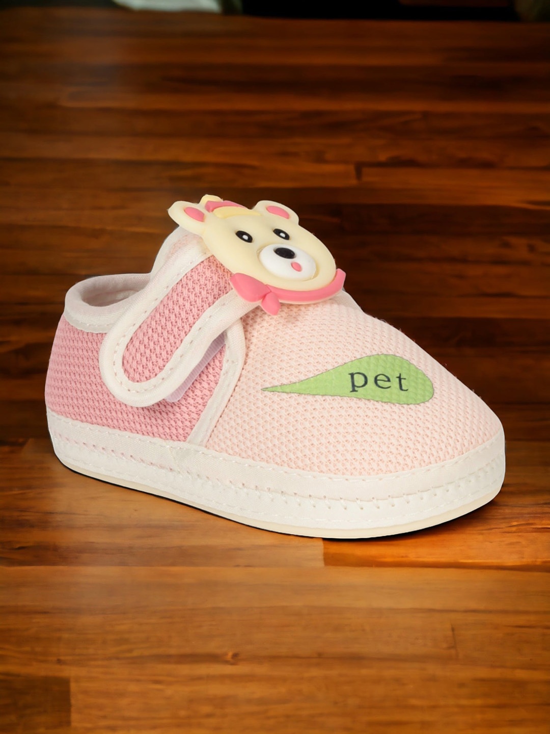 

Lil Lollipop Infants Teddy Detail Cotton Booties, Pink