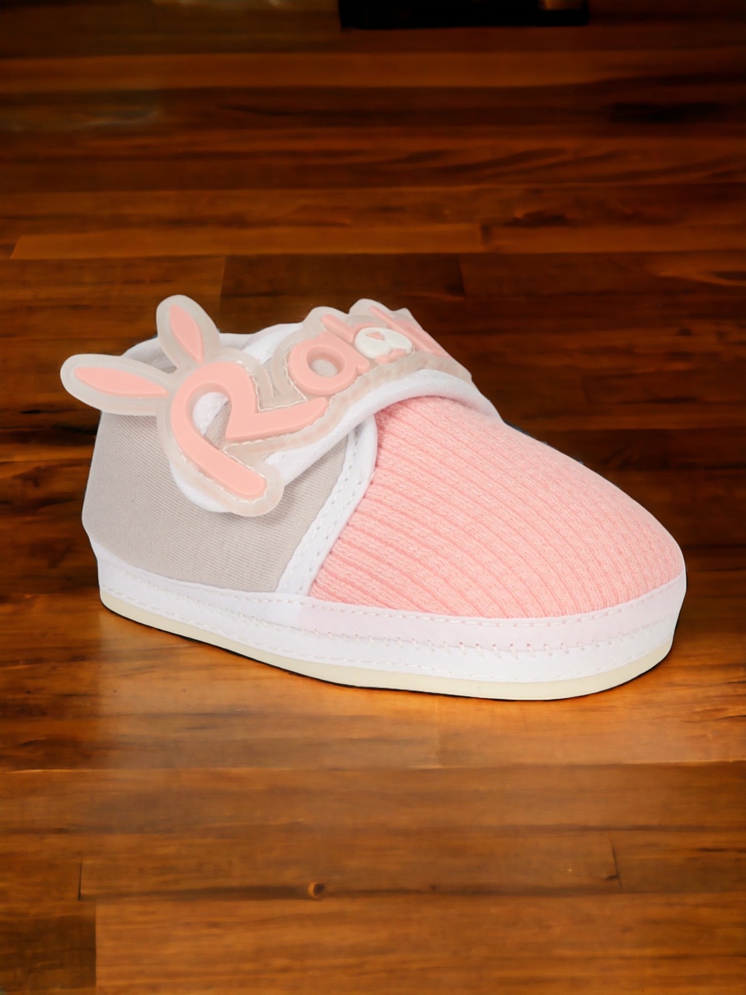 

Lil Lollipop Infants Rabbit Detail Cotton Booties, Pink