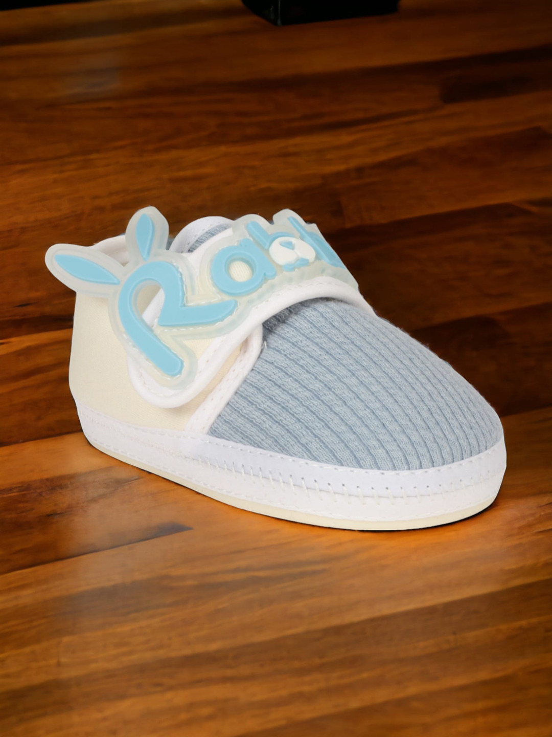 

Lil Lollipop Infants Rabbit Detail Cotton Booties, Blue