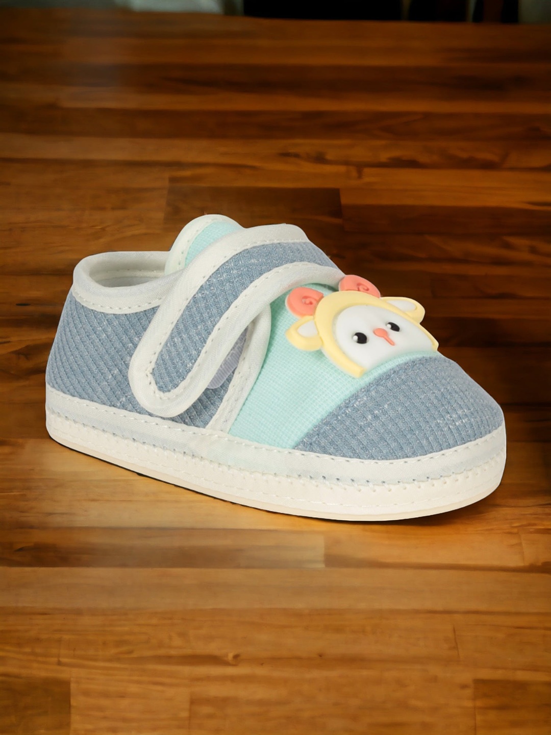 

Lil Lollipop Infants Teddy Detail Cotton Booties, Blue