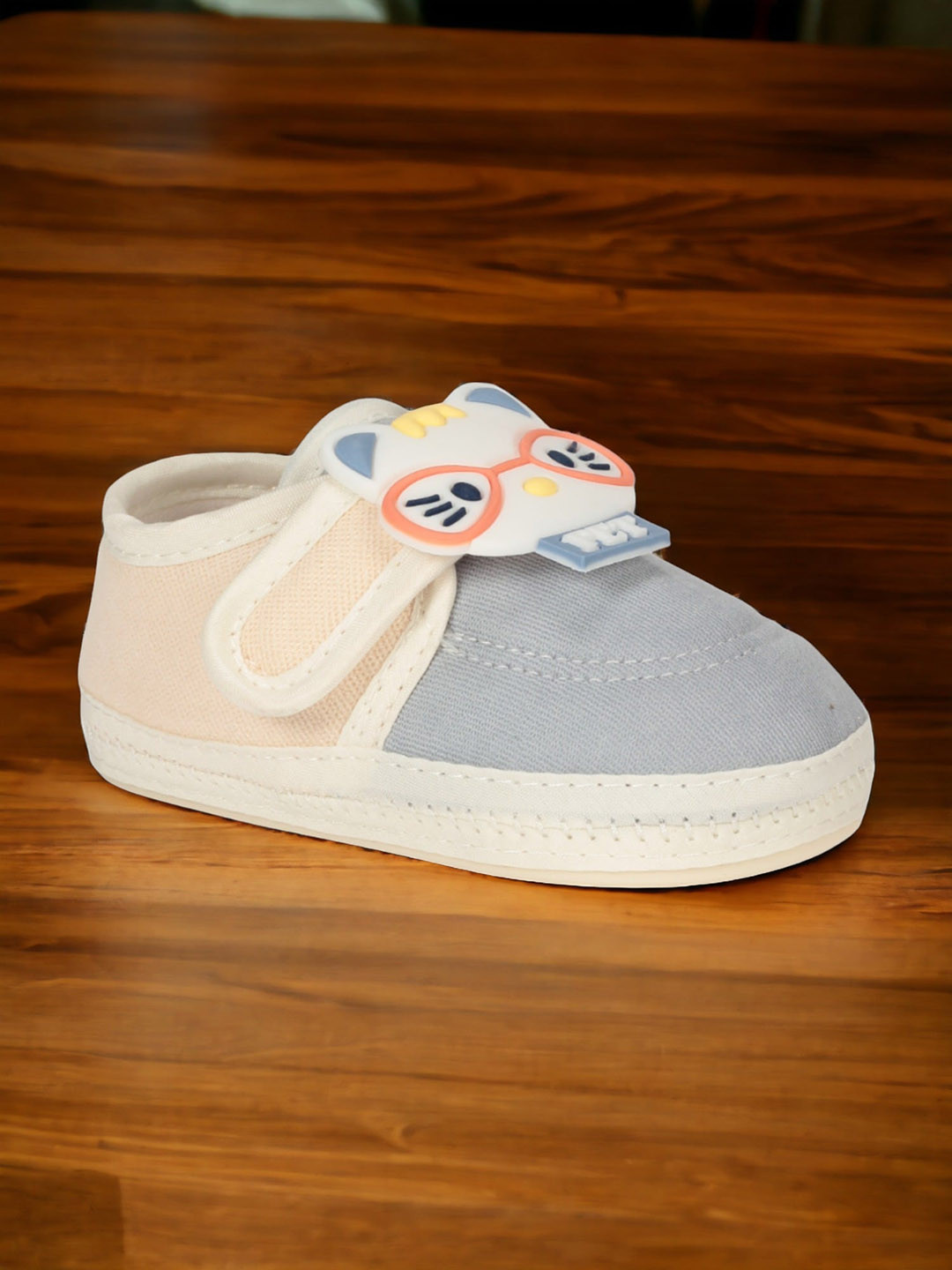 

Lil Lollipop Infants Kitty Detail Cotton Booties, Grey