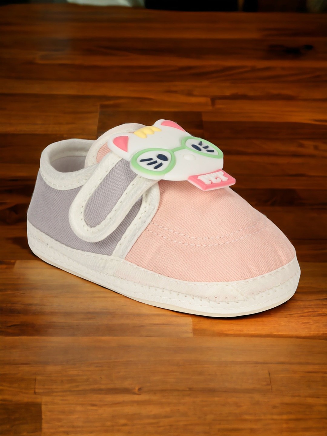 

Lil Lollipop Infants Kitty Detail Cotton Booties, Pink