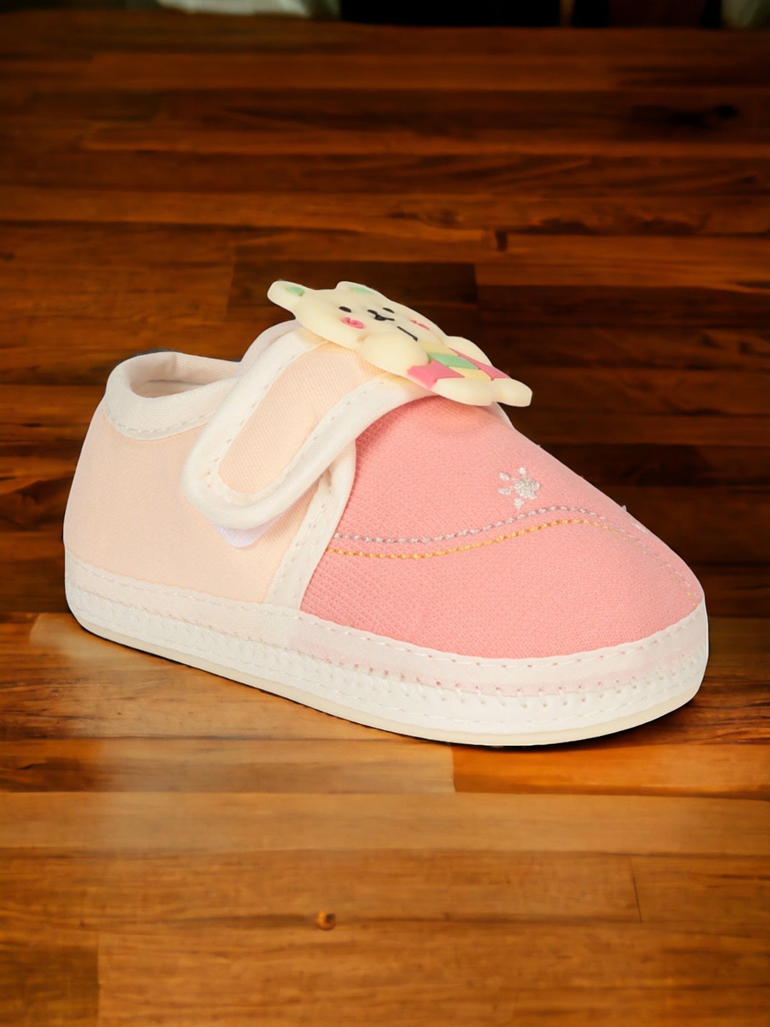 

Lil Lollipop Infants Teddy Detail Cotton Booties, Pink