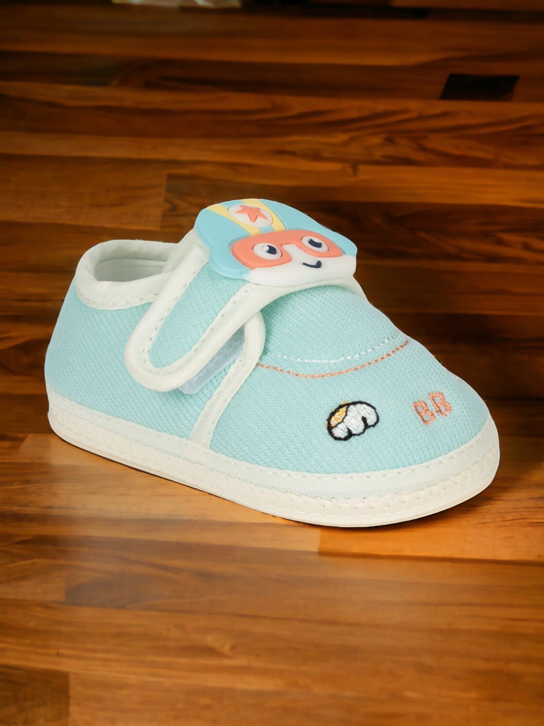 

Lil Lollipop Infants Self-Design Cotton Booties, Blue