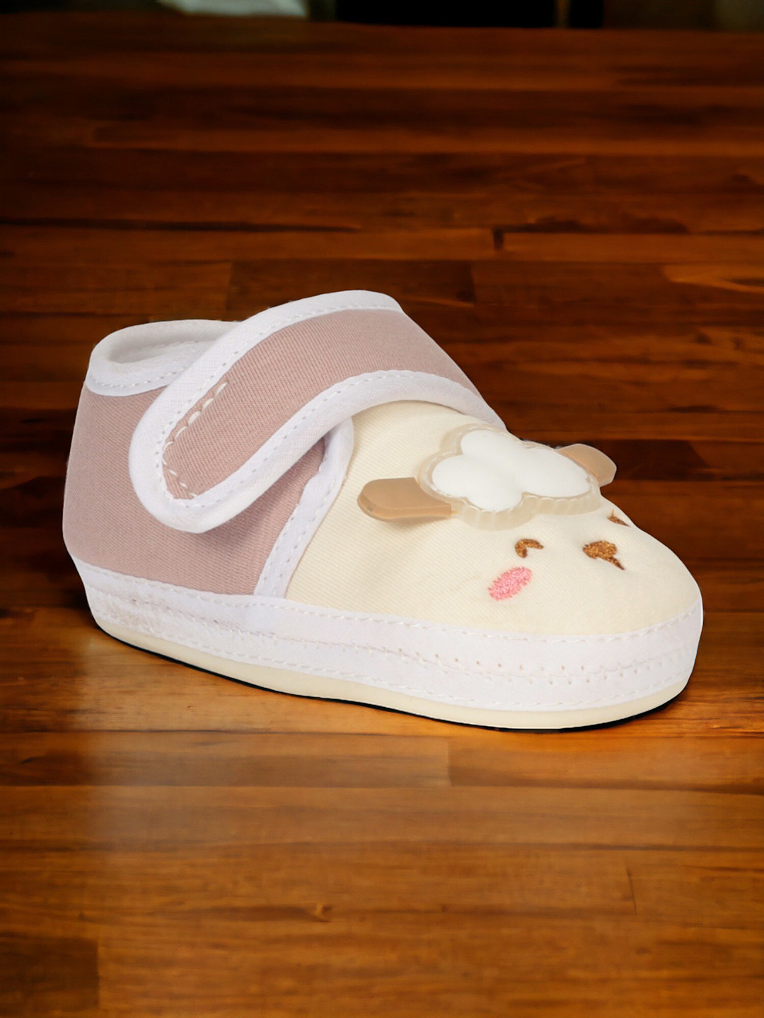 

Lil Lollipop Infants Soft Puppy Detail Cotton Booties, Beige