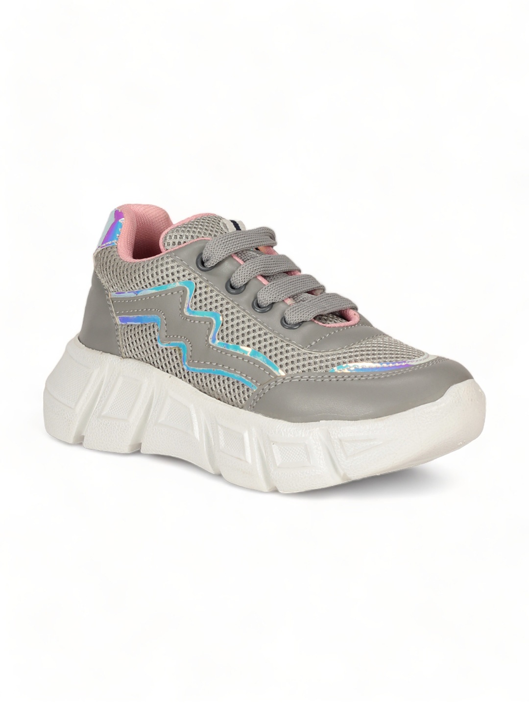 

Lil Lollipop Girls Laced Up Running Shoes, Grey