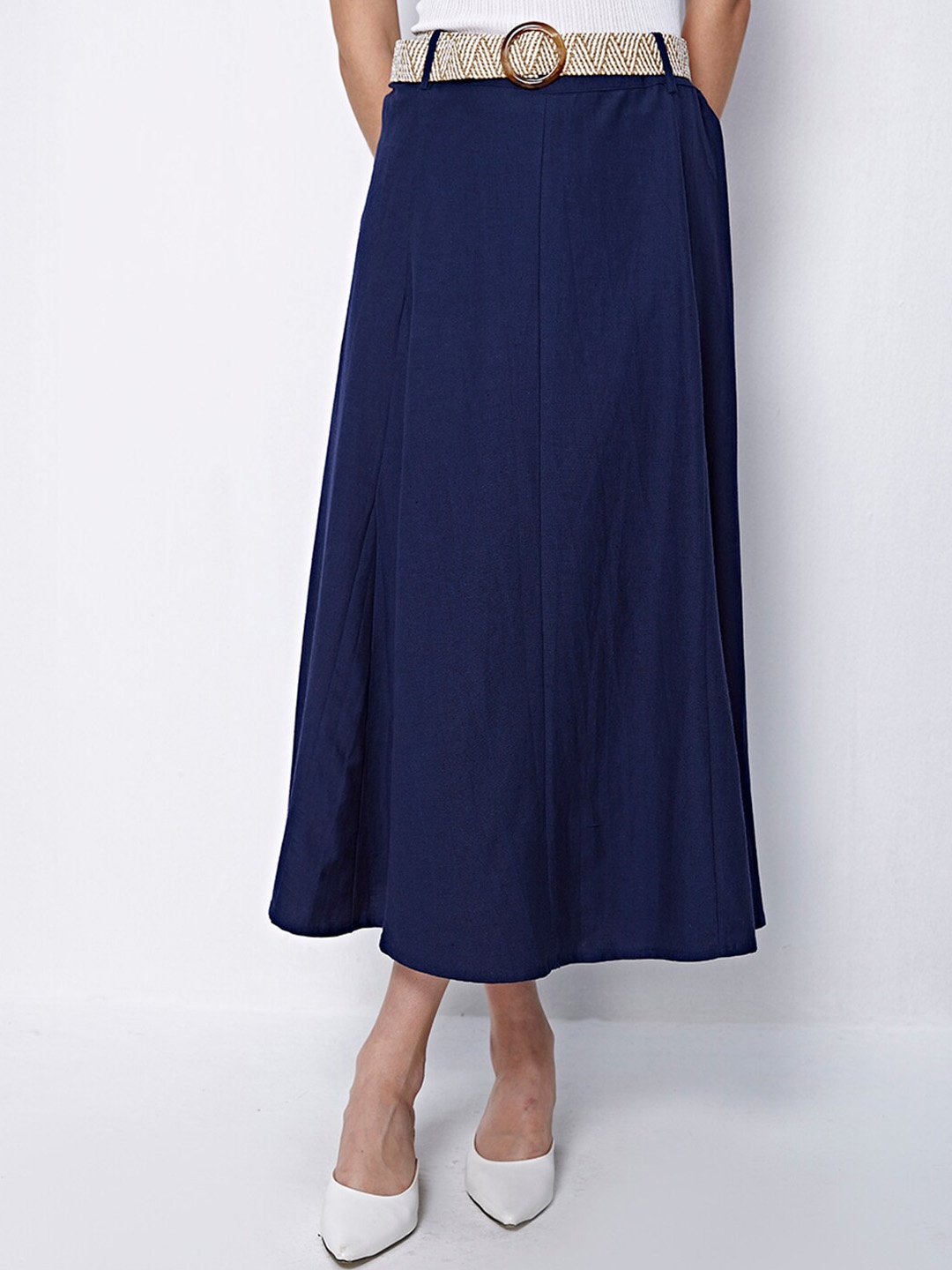 

COVER STORY A-Line Midi Skirt, Navy blue