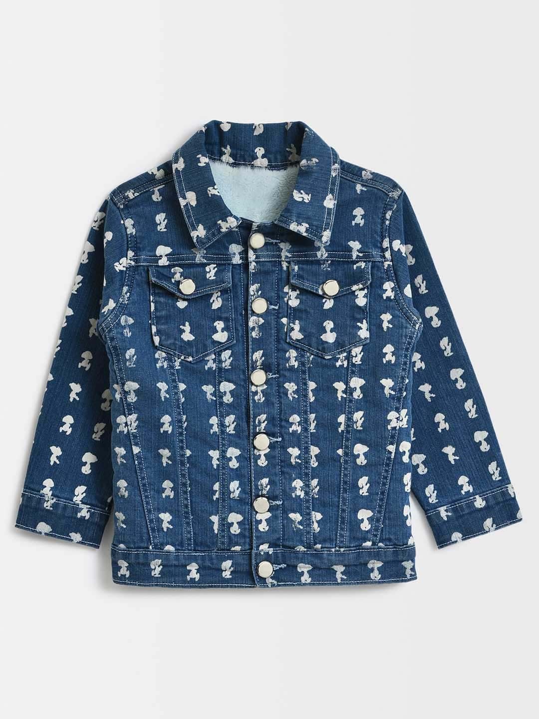 

MiArcus Kids Abstract Printed Lightweight Cotton Denim Jacket, Blue