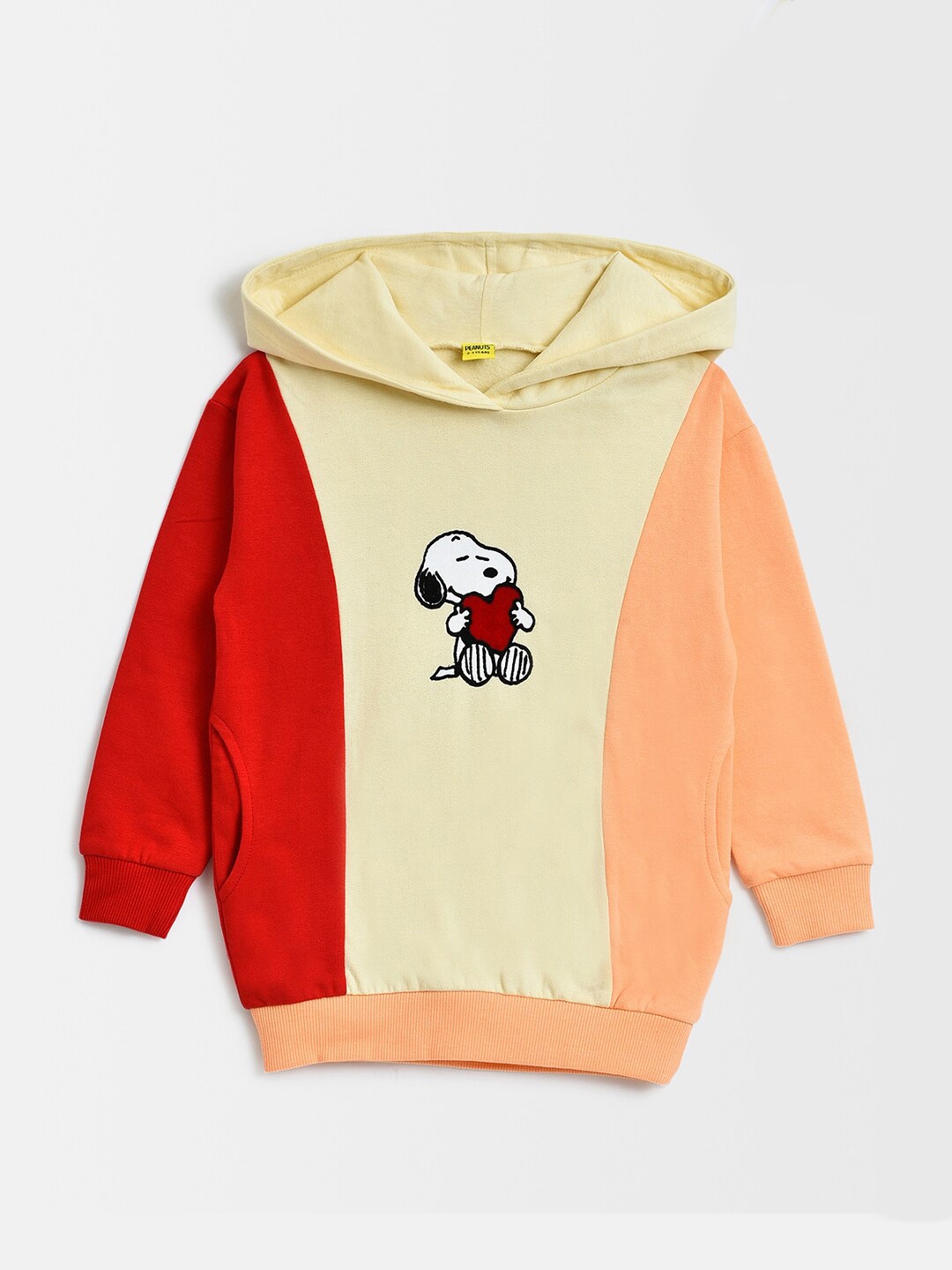 

MiArcus Kids Peanuts Printed Hooded Cotton Pullover, Cream
