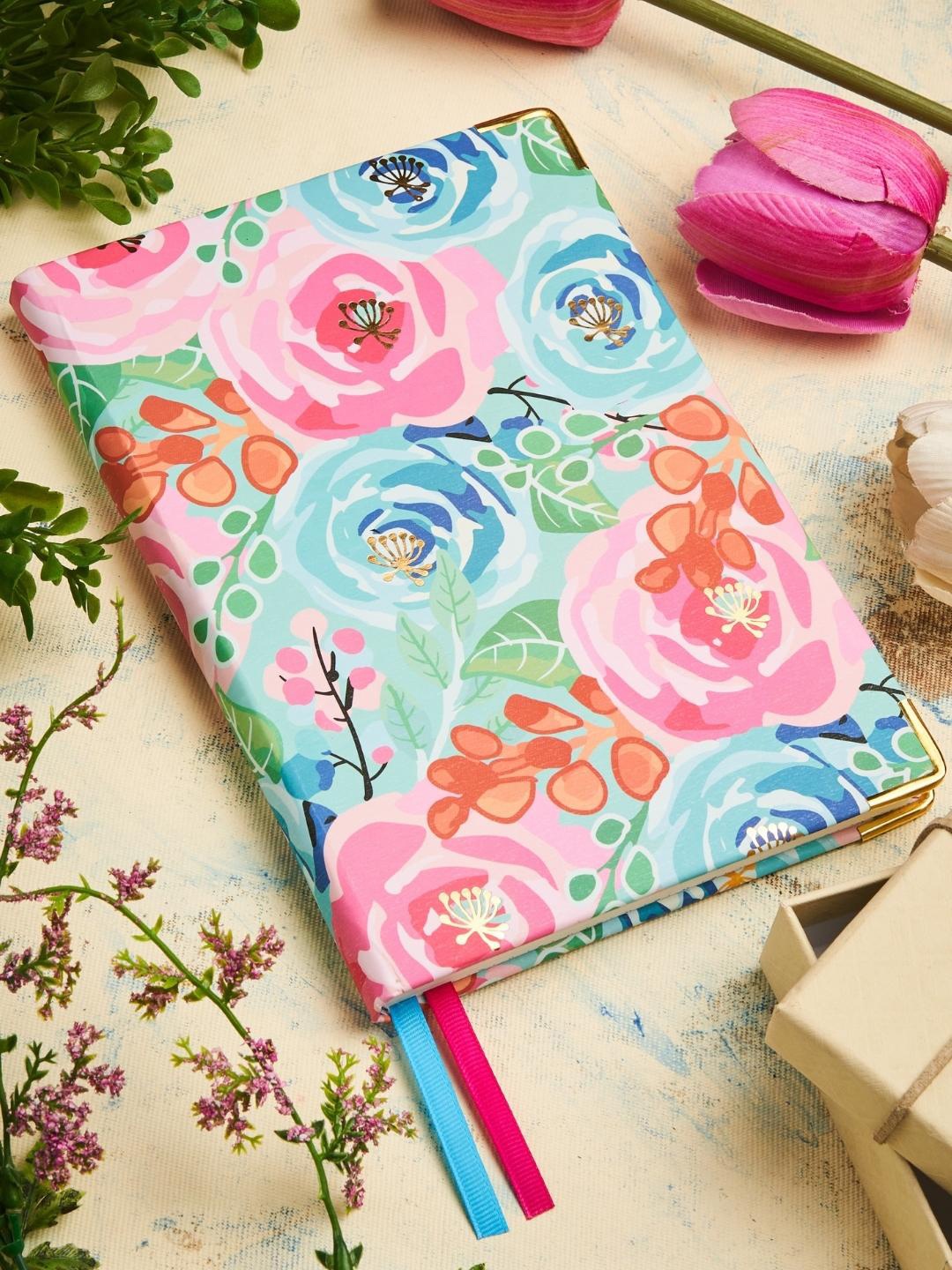 

Doodle Printed A5 Premium Hard Bound Notebook With Metal Corners, Pink