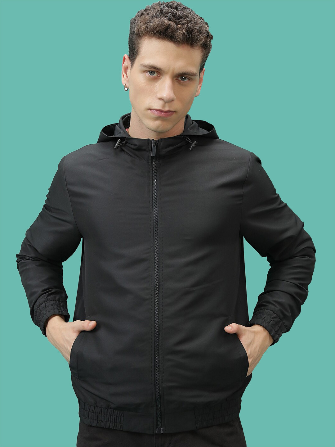 

KETCH Hooded Bomber Jacket, Black