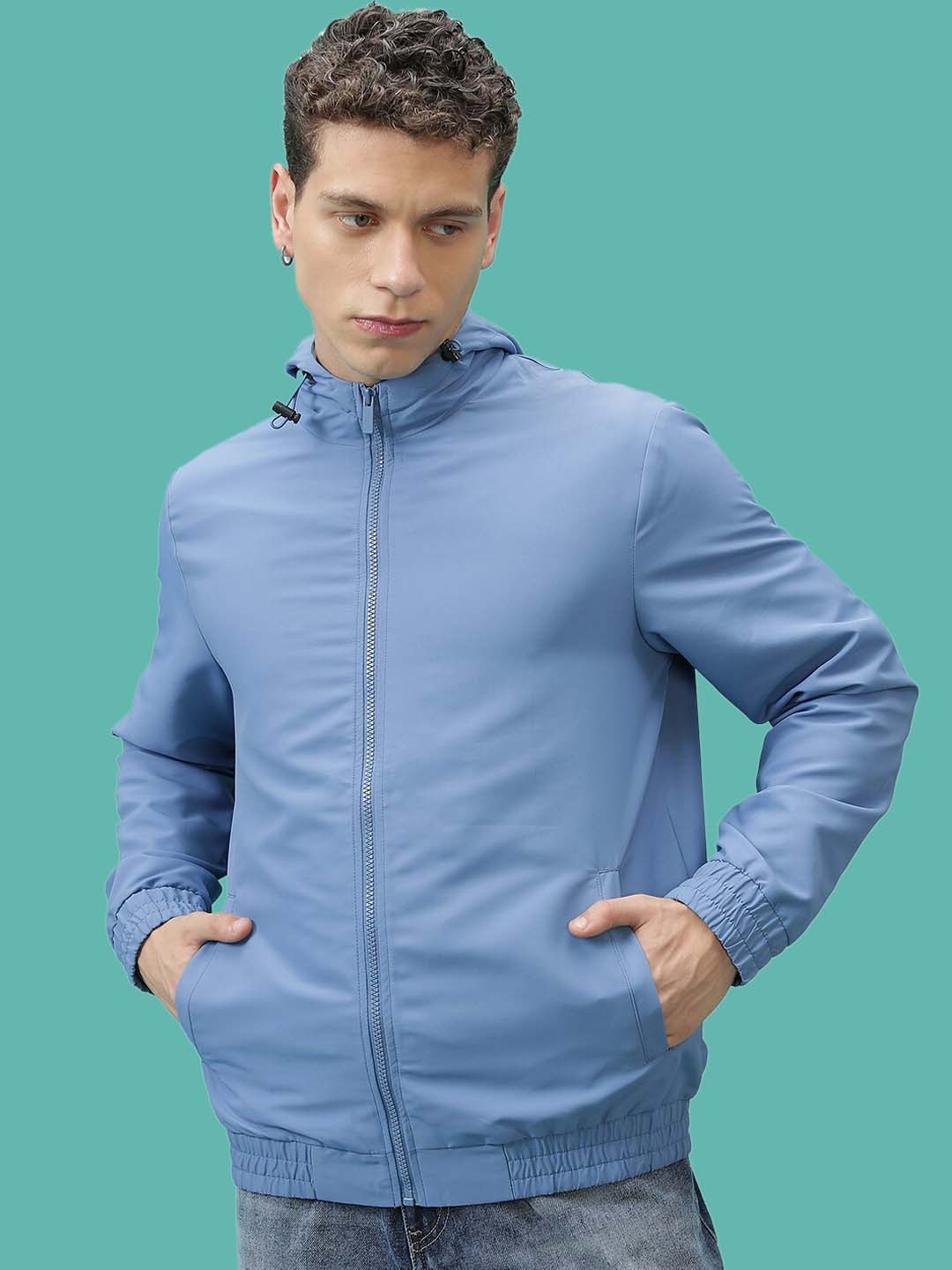 

KETCH Hooded Bomber Jacket, Blue