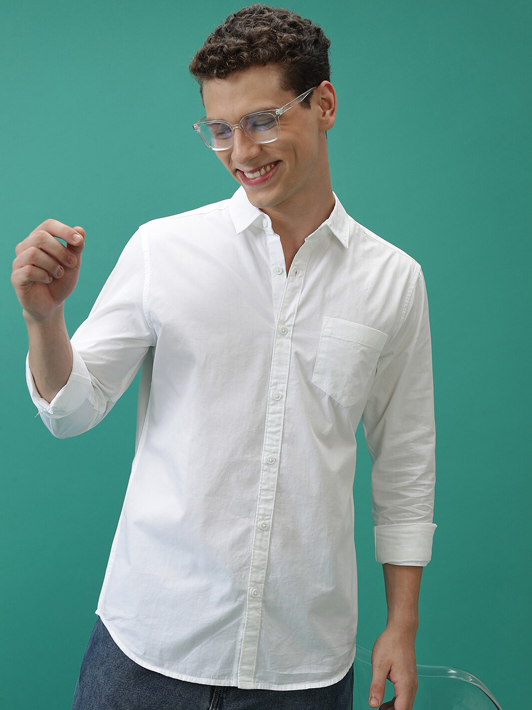 

KETCH Slim Fit Cotton Casual Shirt, White
