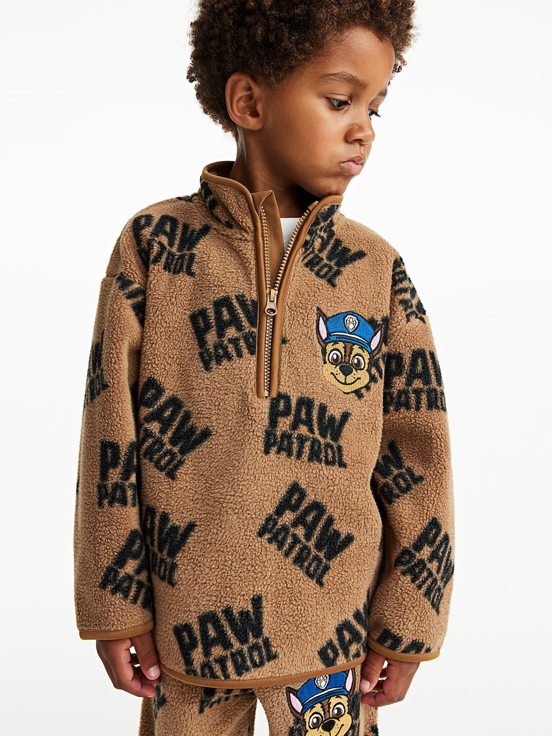 

H&M Boys Zip-Top Pile Top, Beige