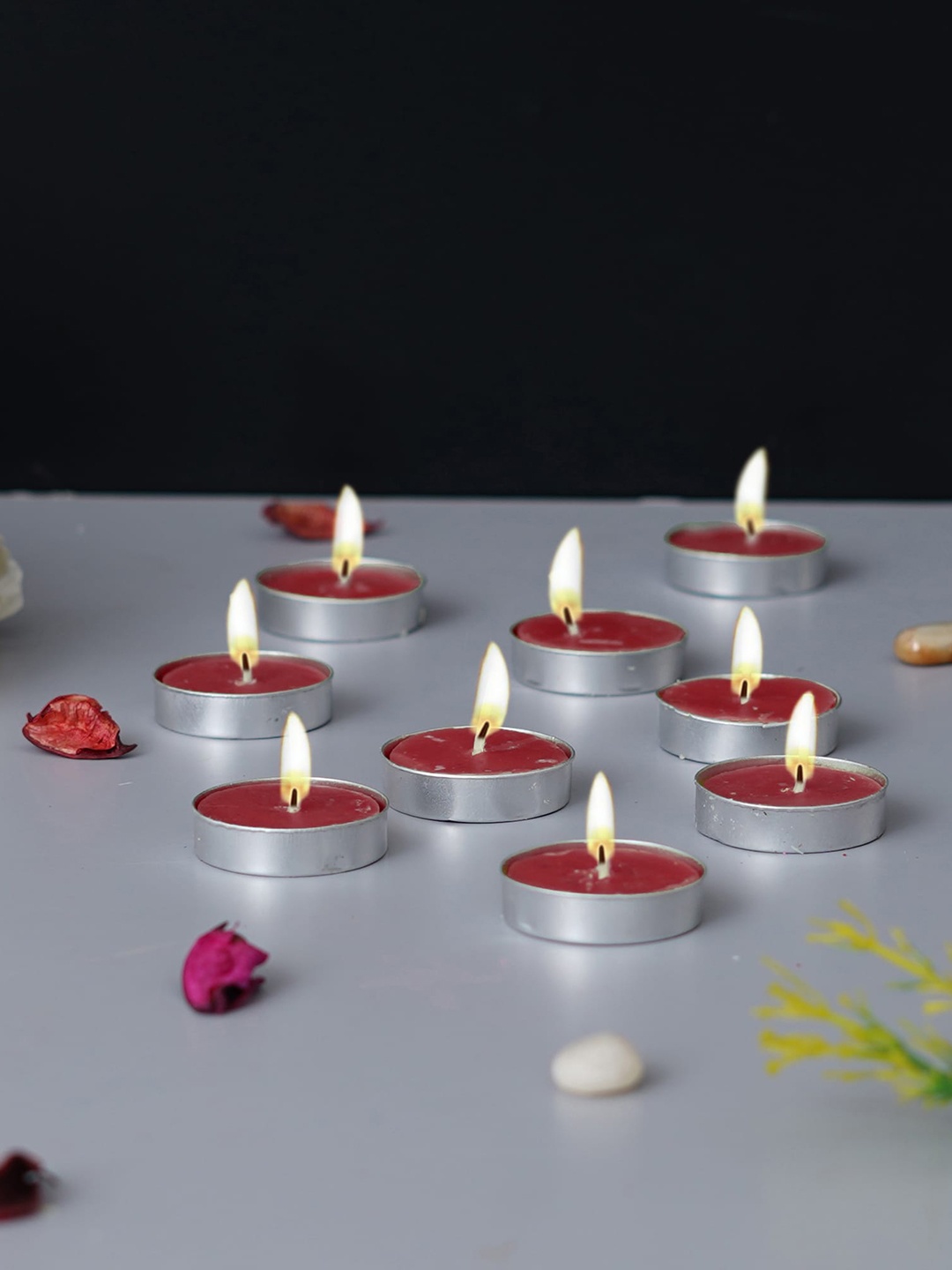 

eCraftIndia Red 10-Pieces Rose Scented Tea Light Candles