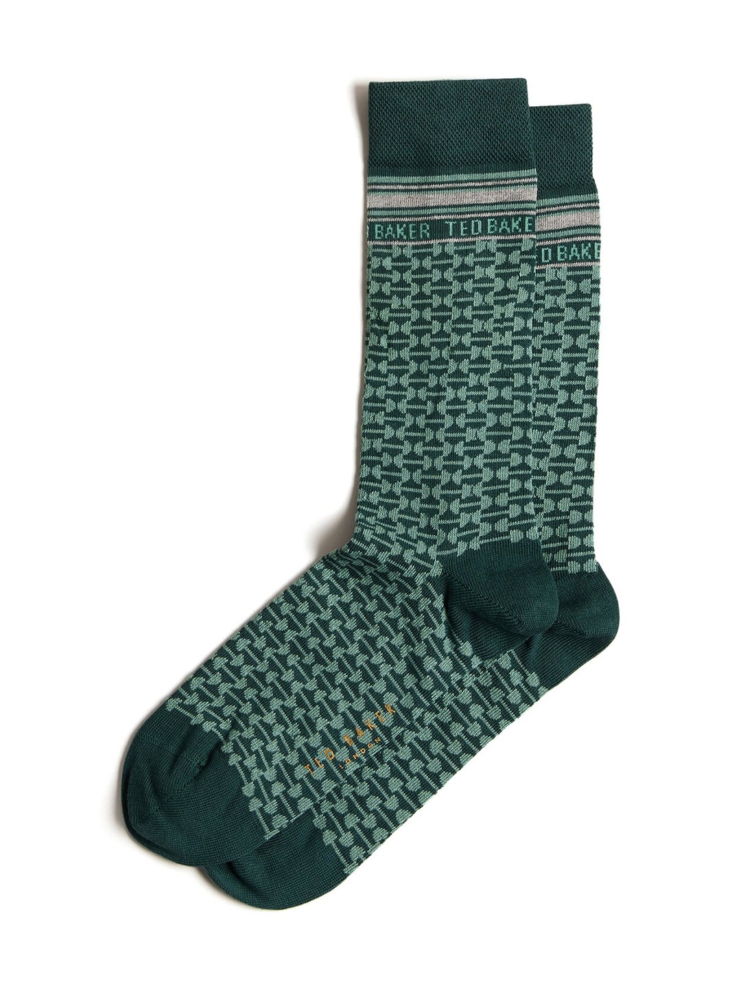 

Ted Baker Men Patterned Crew Length Socks, Green