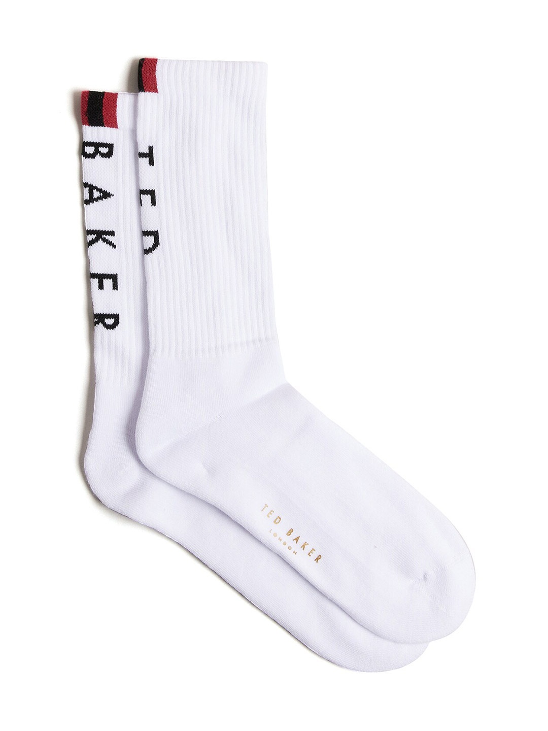 

Ted Baker Men Patterned Calf Length Socks, White