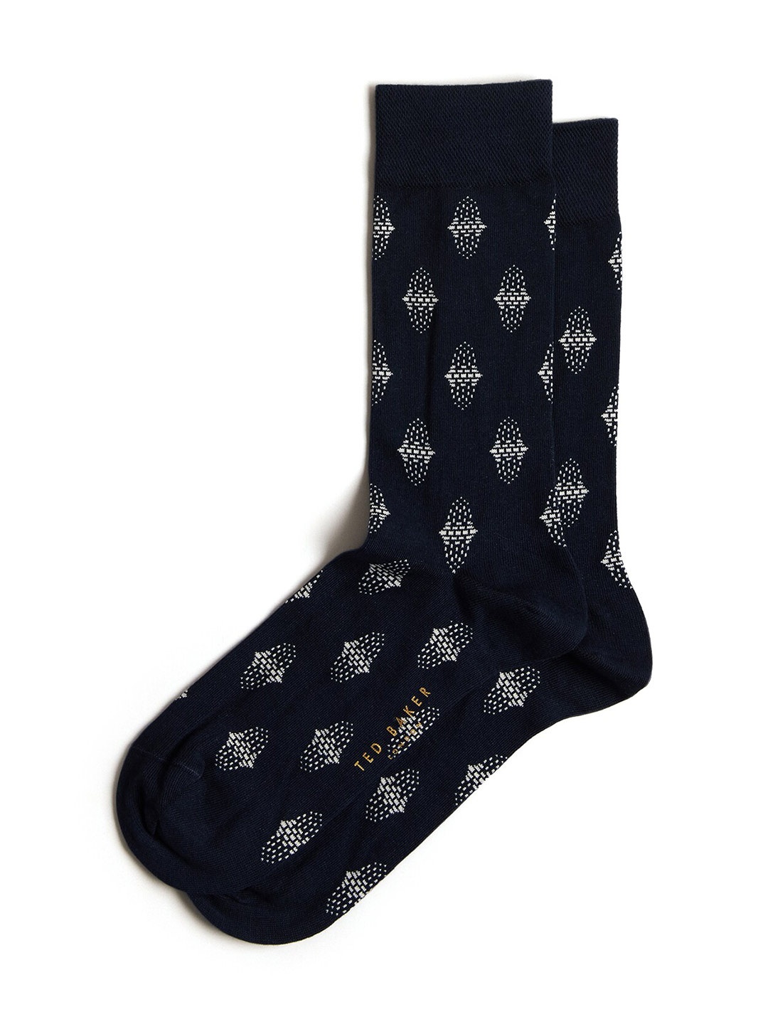 

Ted Baker Men Patterned Calf-Length Socks, Navy blue