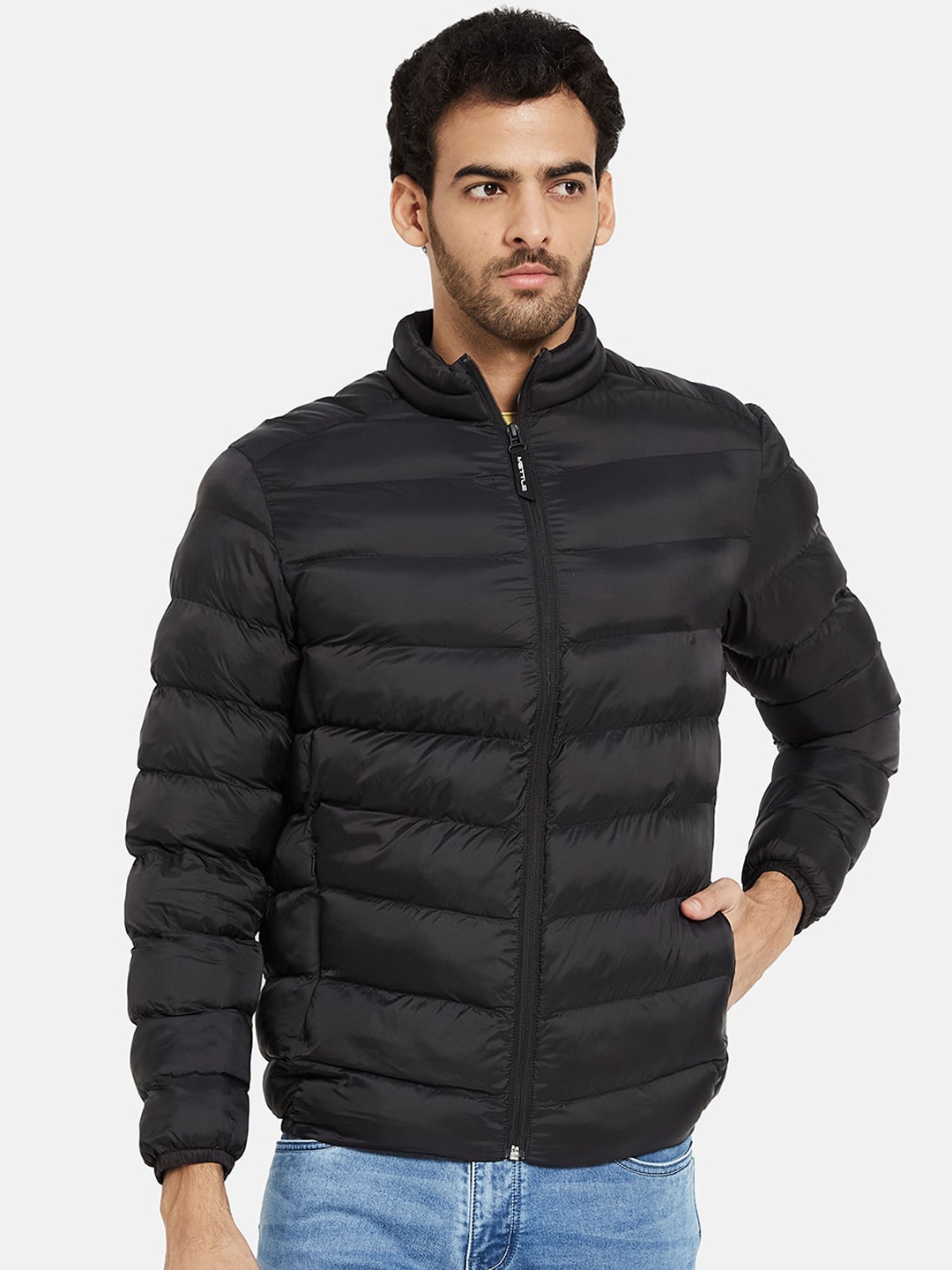 

METTLE Mock Collar Puffer Jacket, Black