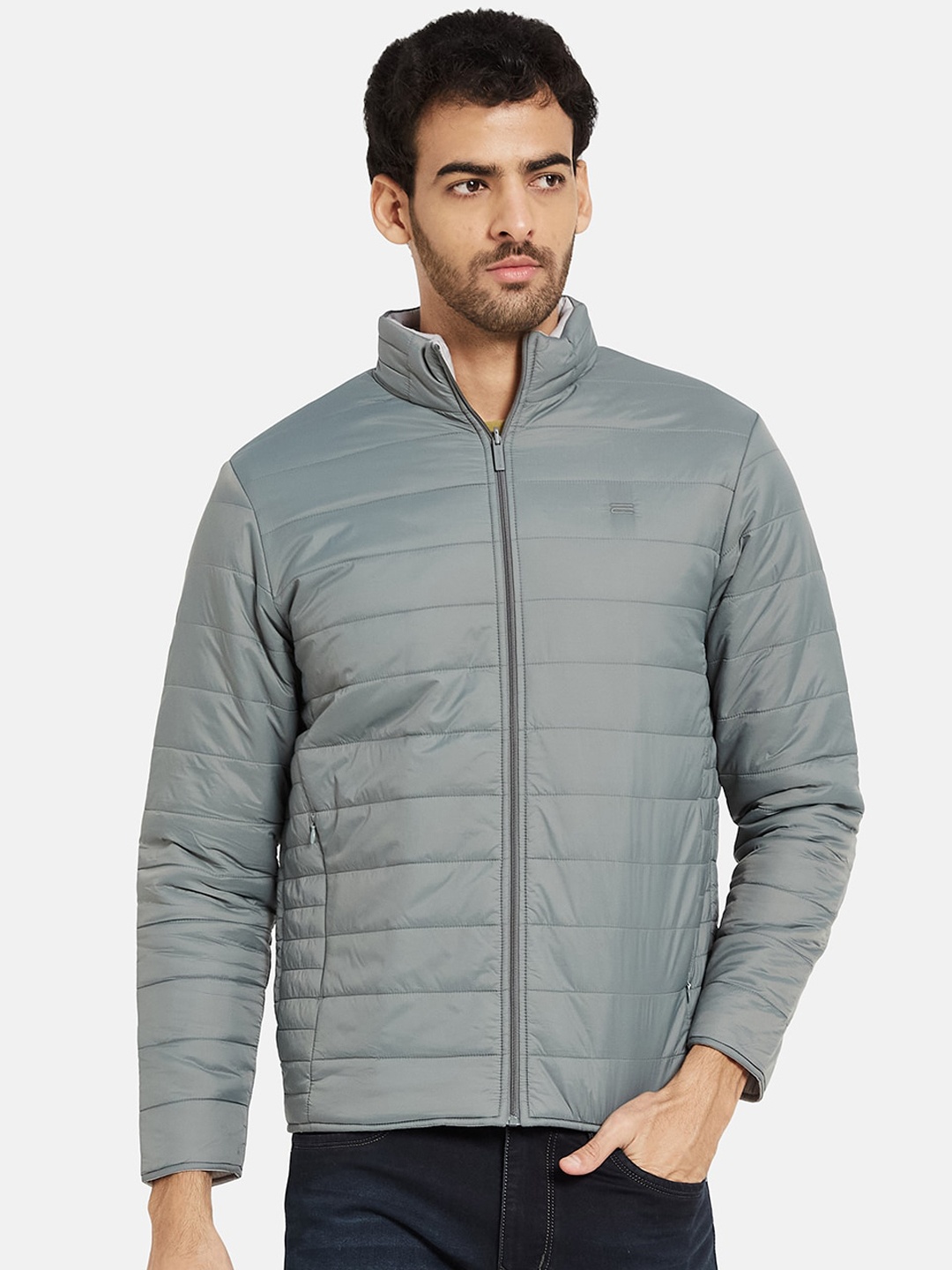 

METTLE Mock Collar Puffer Jacket, Grey