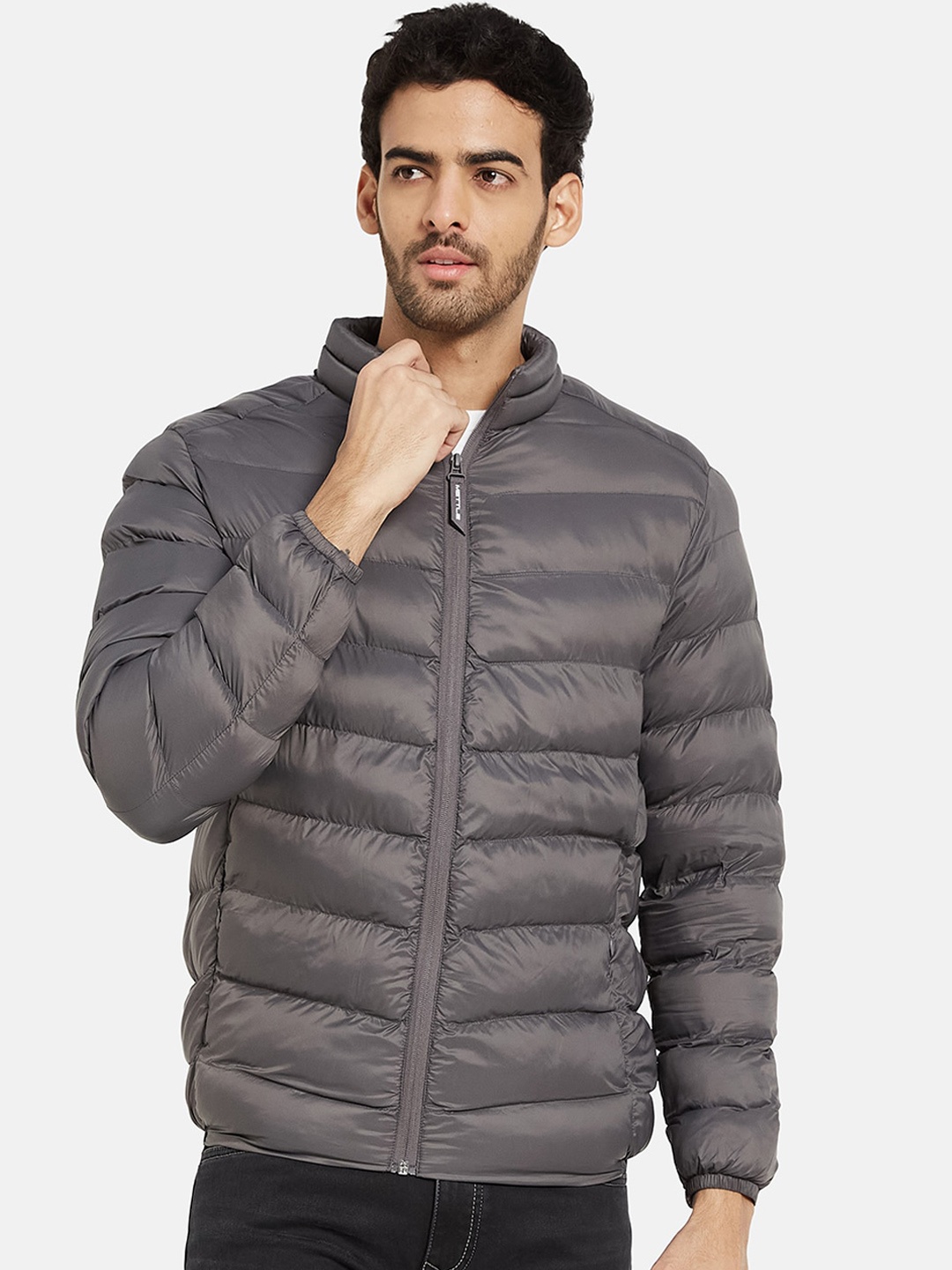 

METTLE Mock Collar Puffer Jacket, Grey